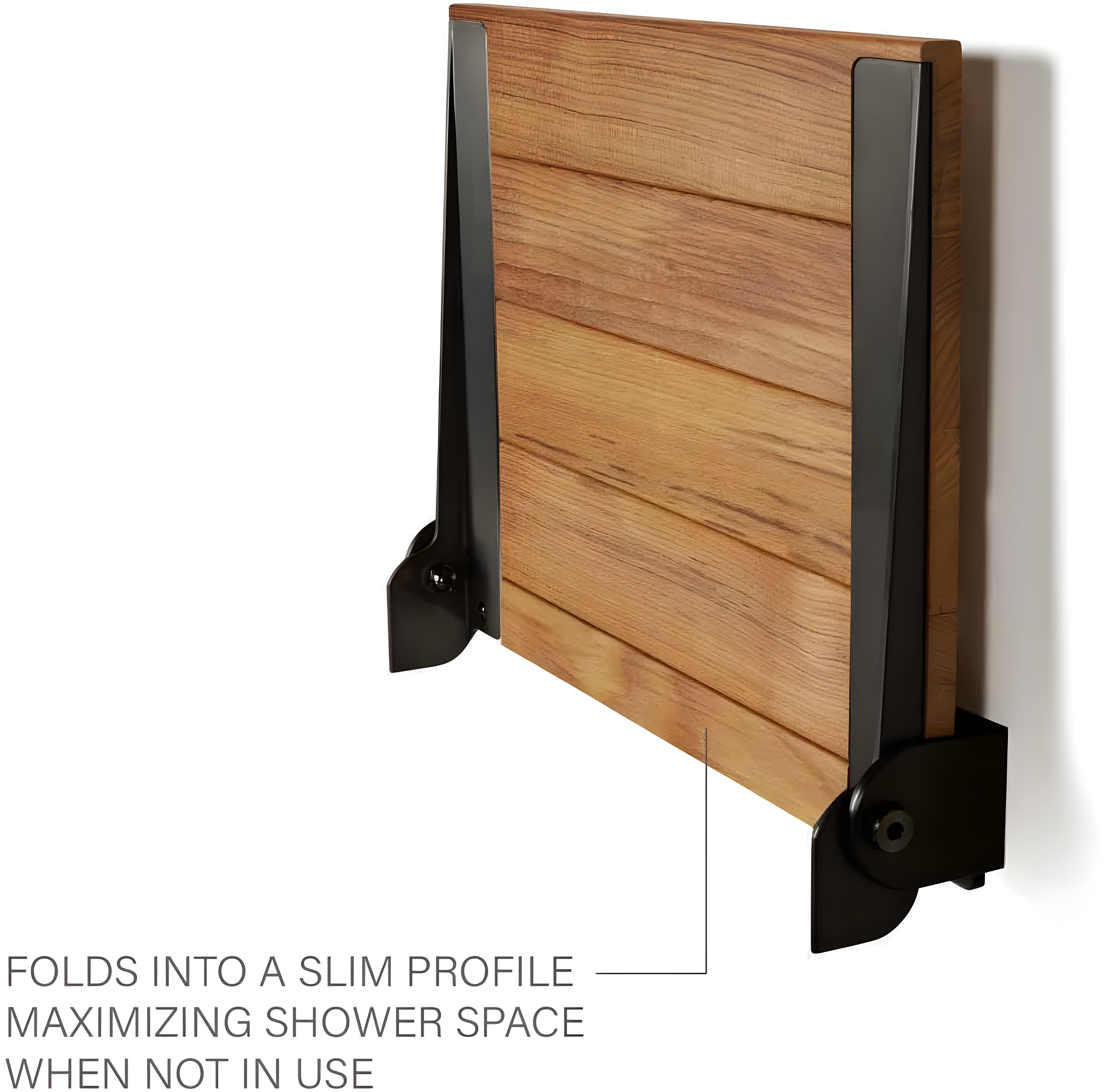 SlimLine Teak Wood Folding Shower Bench Seat