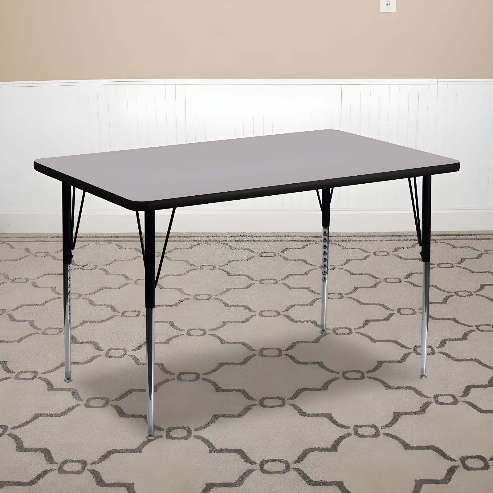 Goddard 24''W x 48''L Rectangular HP Laminate Activity Table - Adjustable Legs