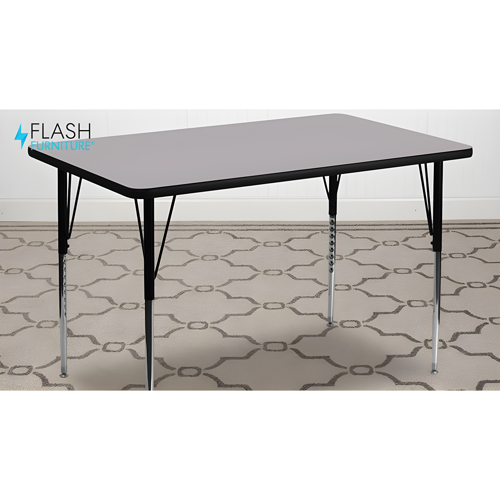 Goddard 24''W x 48''L Rectangular HP Laminate Activity Table - Adjustable Legs