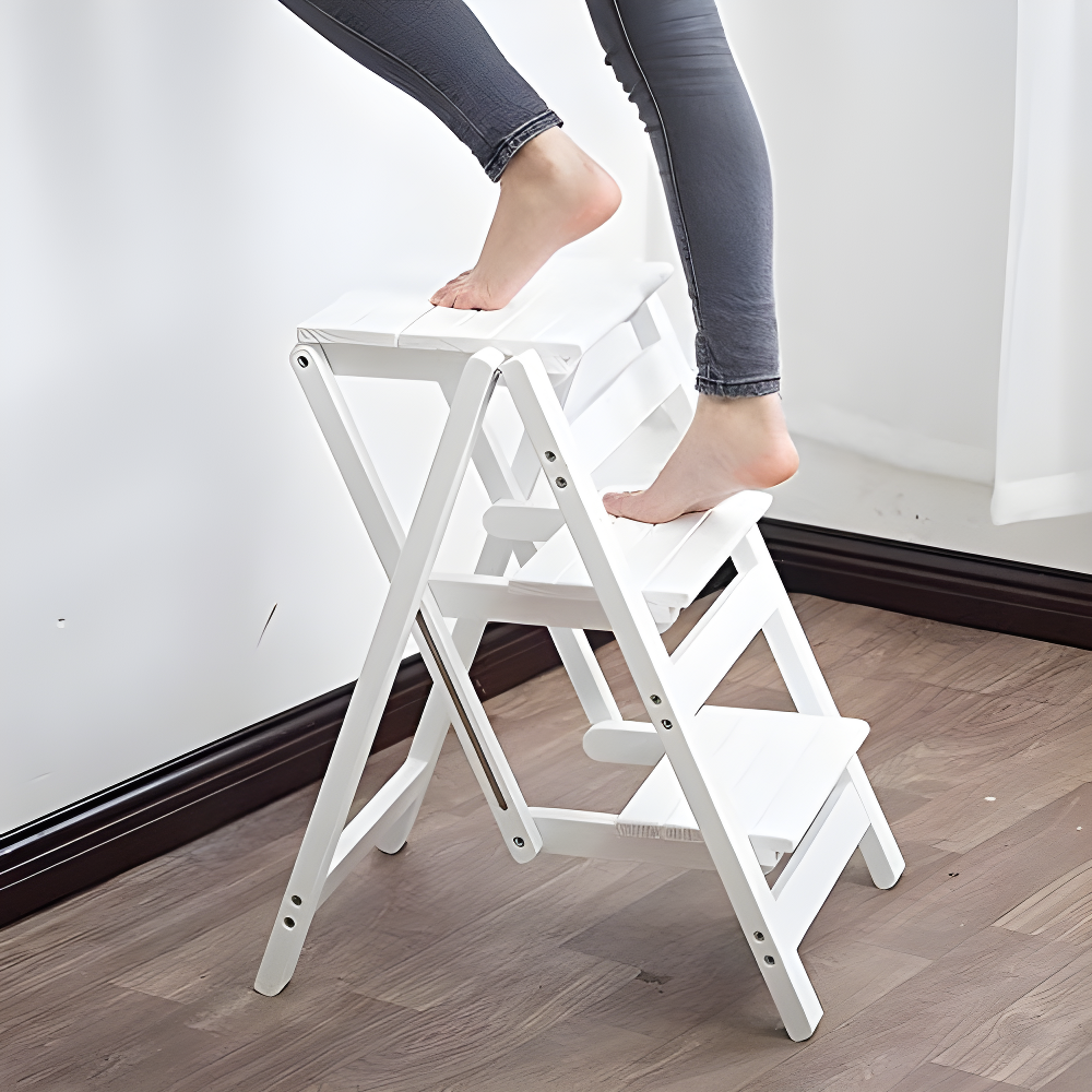 3 Step Folding Portable Wooden Step Stool