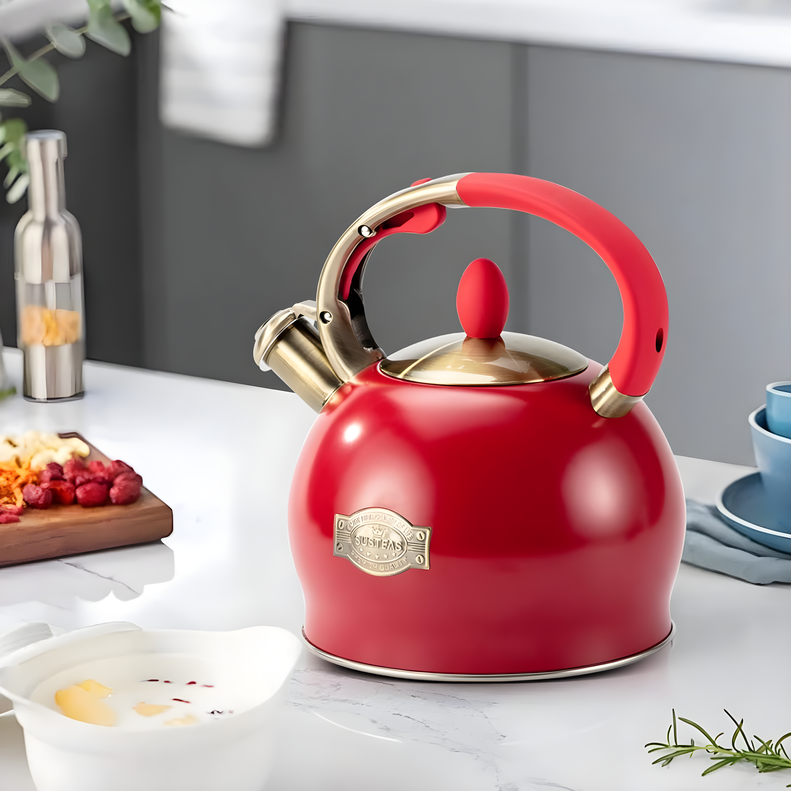 LUXESIT 2.64 Quarts Stainless Steel Whistling Stovetop Tea Kettle