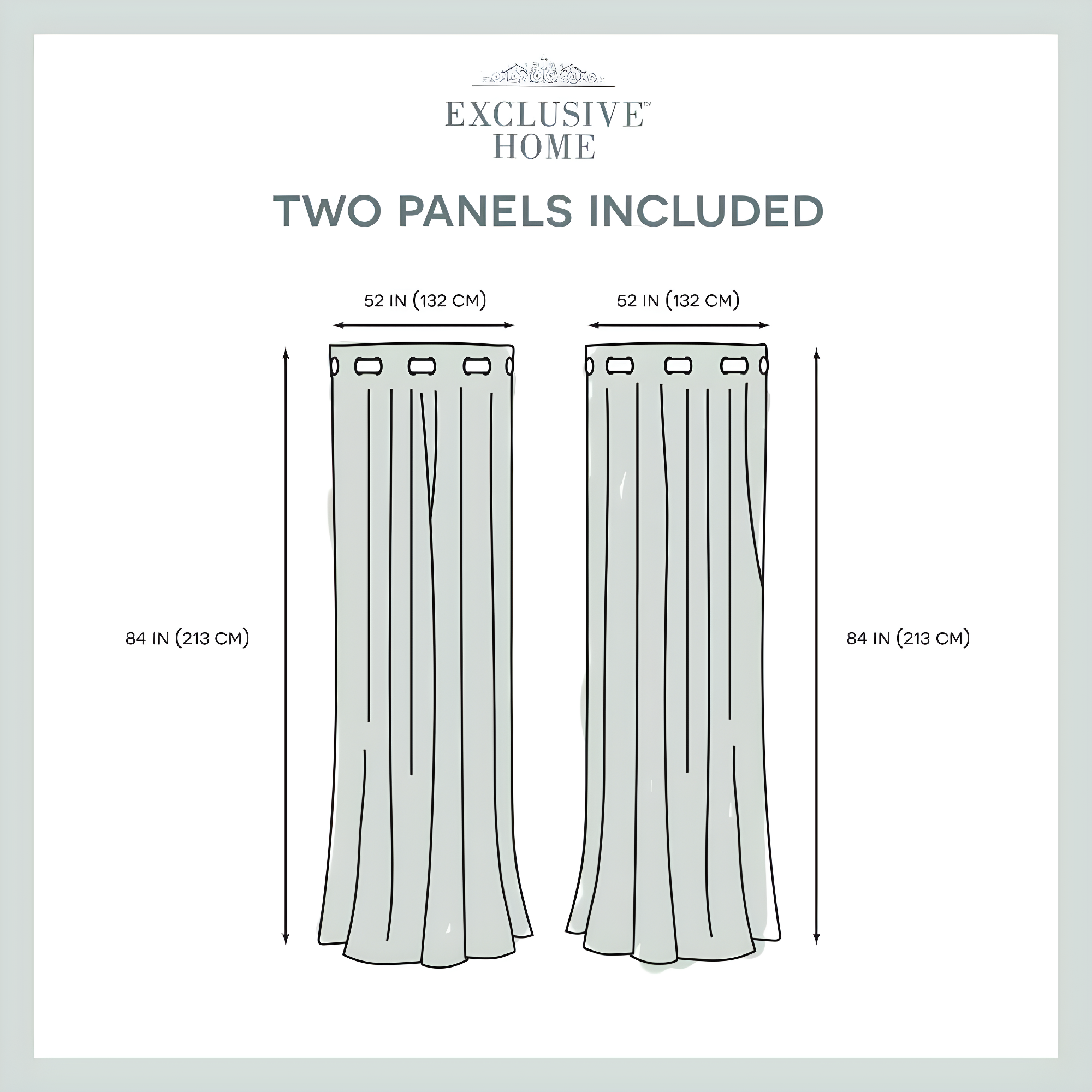 Set of 2 84"x52" Medallion Blackout Thermal Grommet Top Window Curtain Panels Dark Gray - Exclusive Home: Indoor Polyester