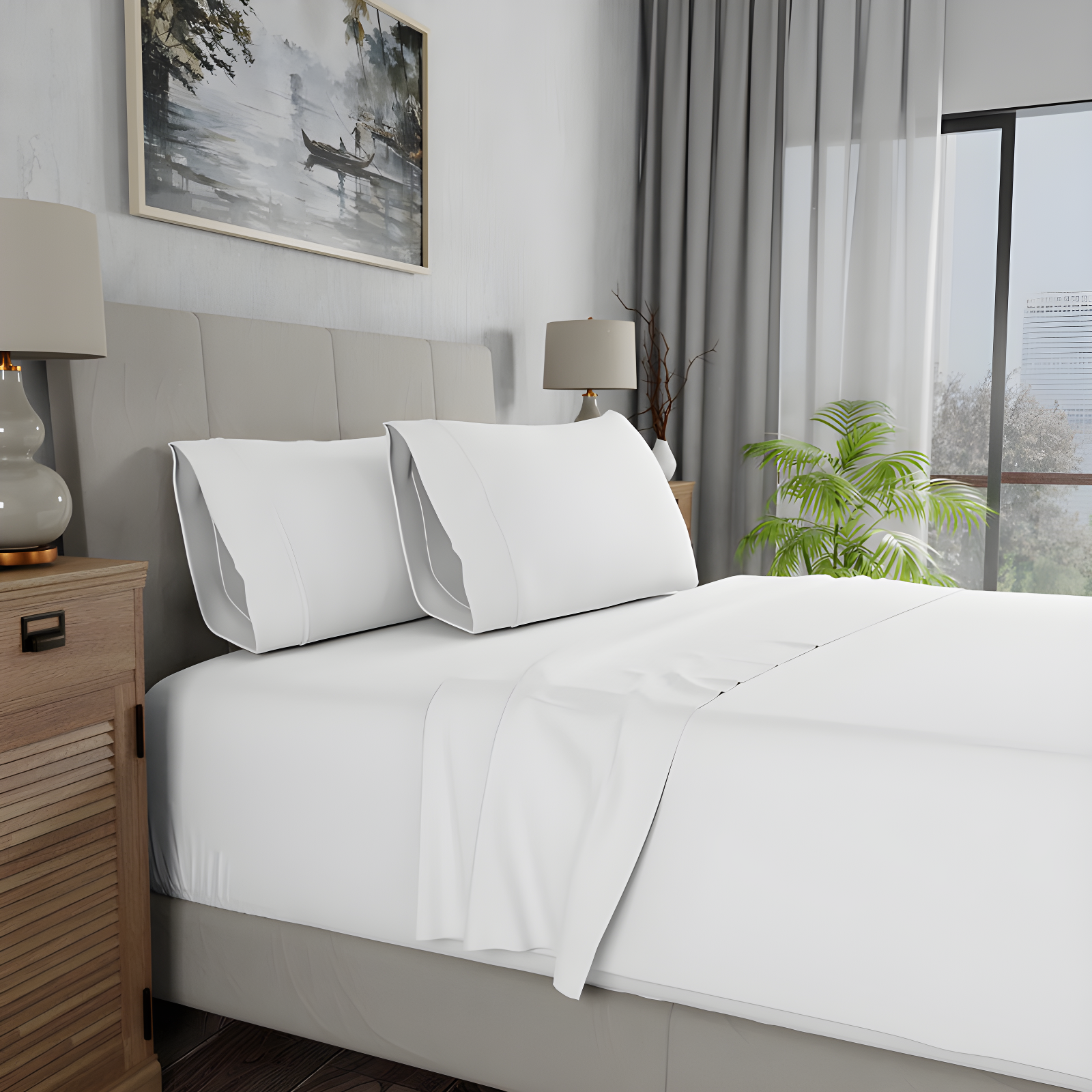 100% Cotton 300TC Ultra-Soft & Silky Wrinkle-Resistant Sheet Set
