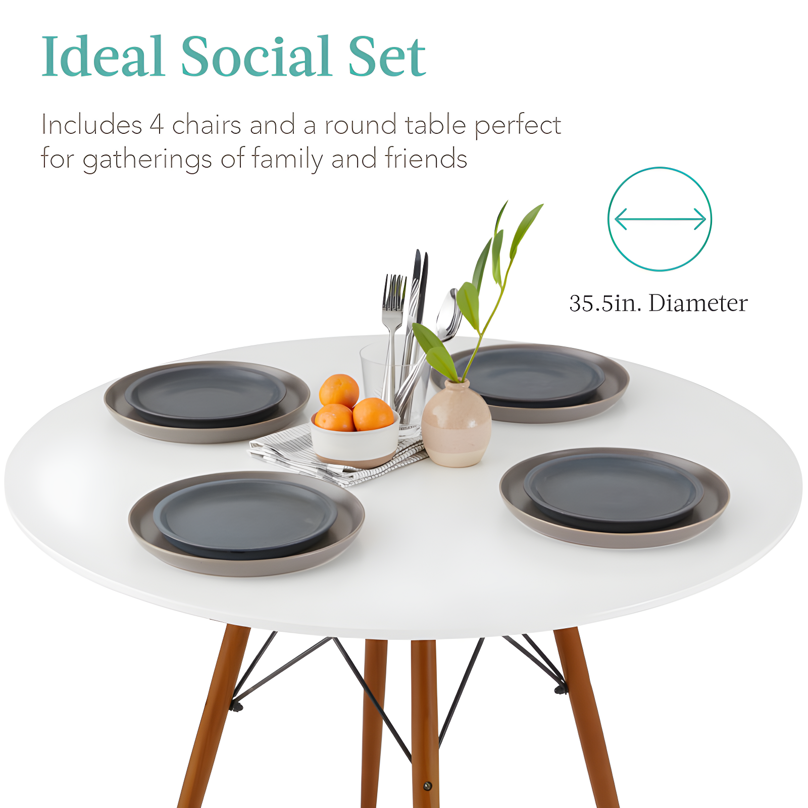 George Oliver Fechter 4 - Person Four Leg Dining Set