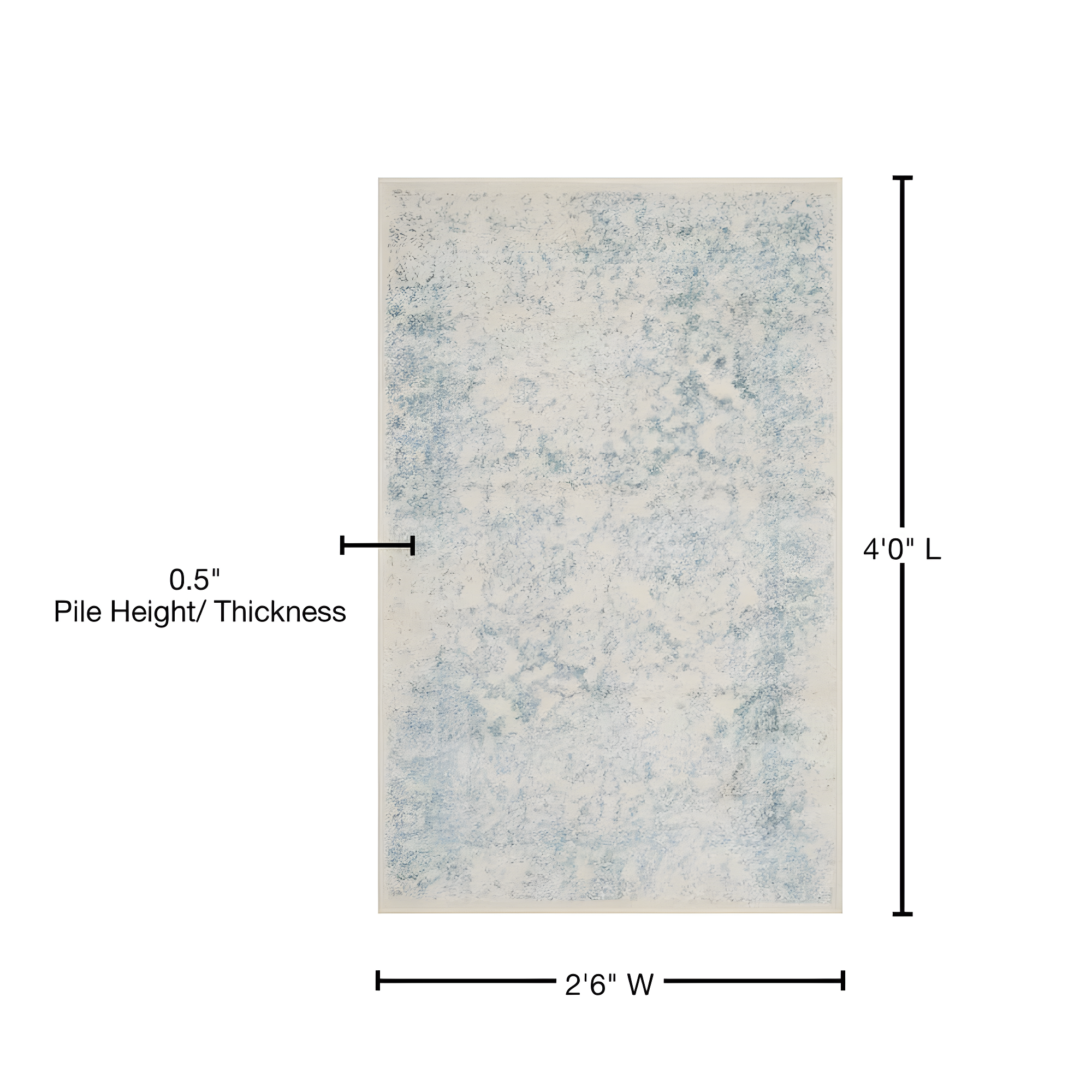 Adirondack ADR109 Machine Made Indoor Accent Rug - Ivory/Slate - 2'-6"x4' - Safavieh