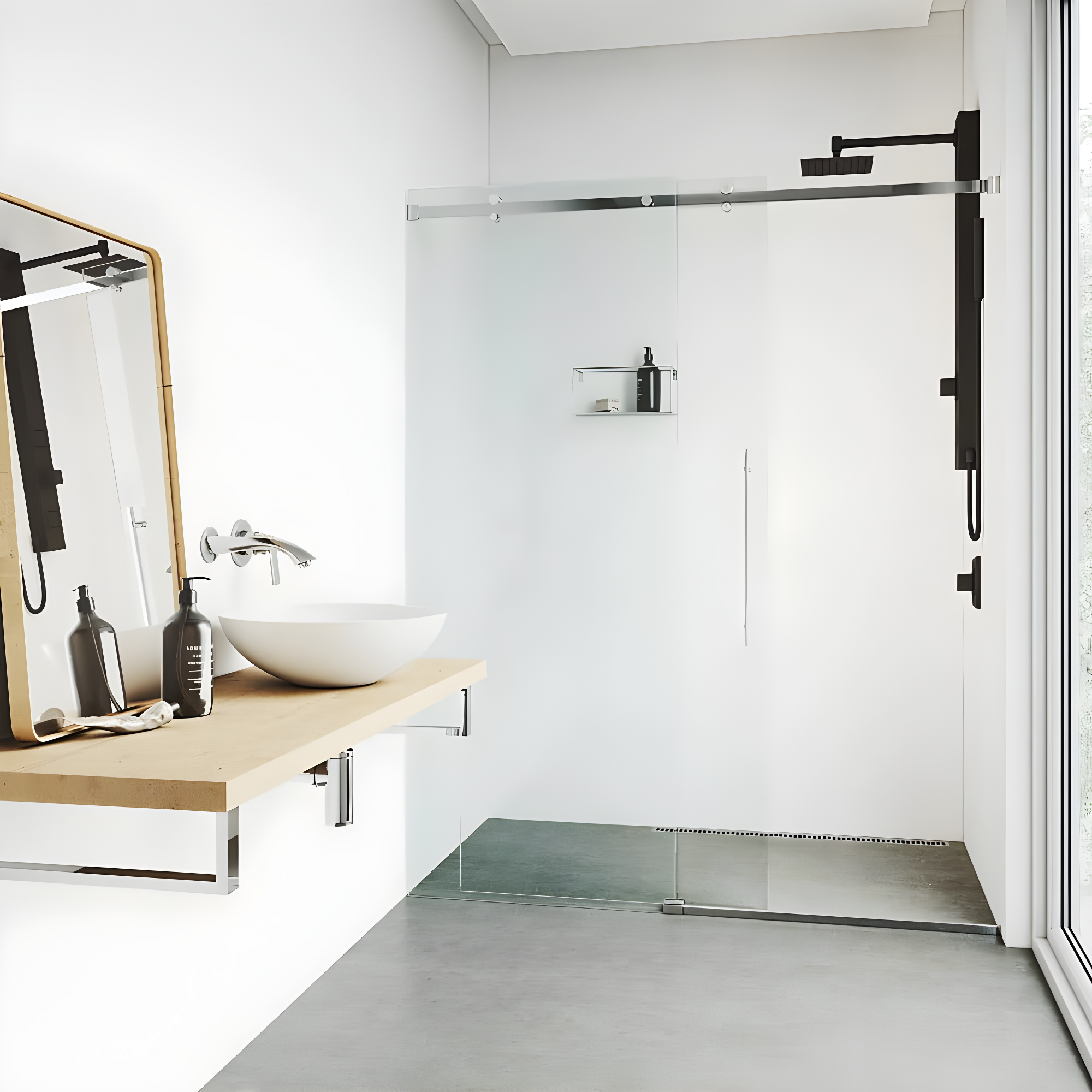 Orchid 39" H X 4" W 2-Jet Shower System with Hand Wand - Requires existing shower head connection