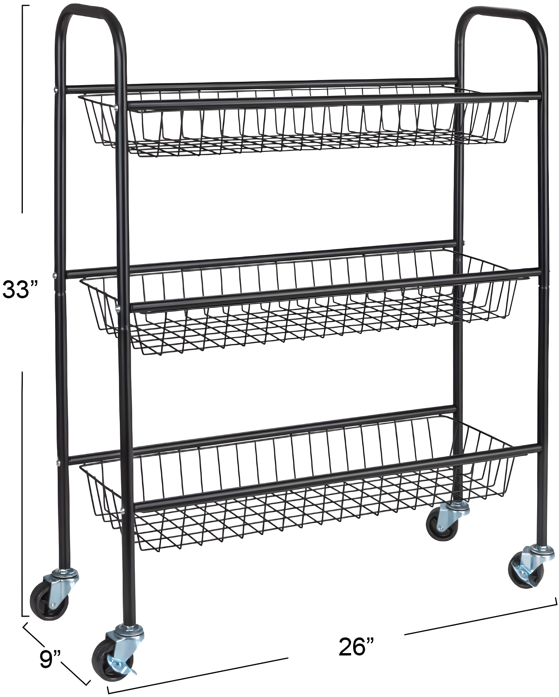 Household Essentials Metal Free Standing Laundry Cart with Wheels