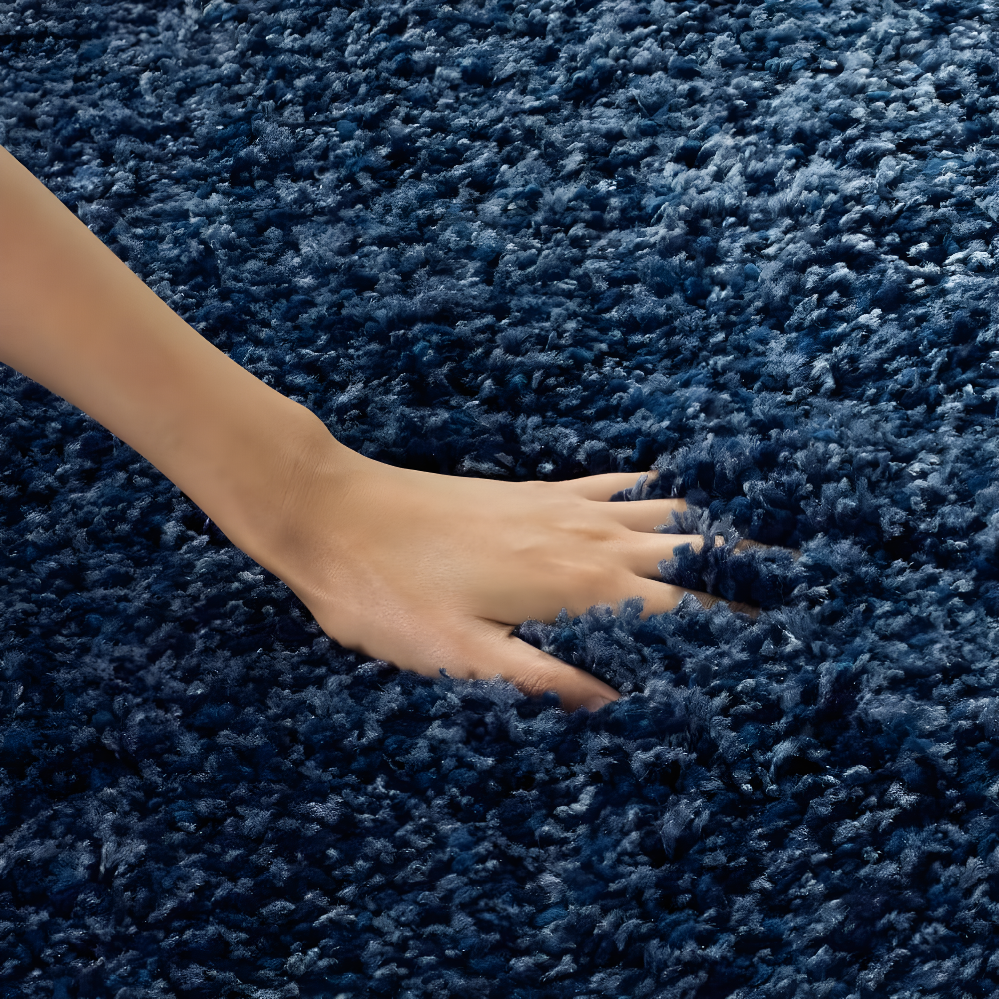 Shag SG151 Power Loomed Indoor Area Rug - Navy - 4'x4' - Safavieh.