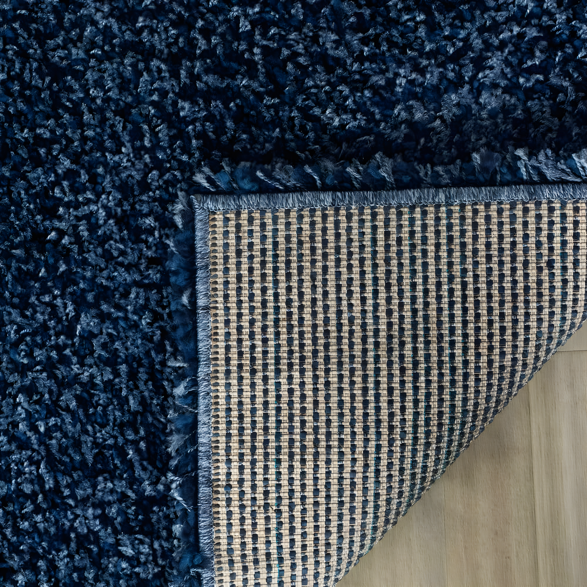 Shag SG151 Power Loomed Indoor Area Rug - Navy - 4'x4' - Safavieh.