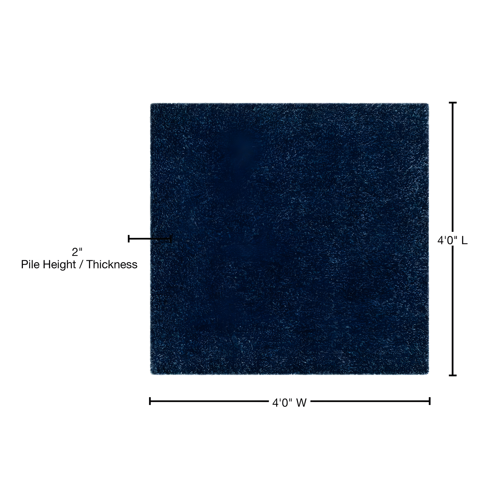 Shag SG151 Power Loomed Indoor Area Rug - Navy - 4'x4' - Safavieh.
