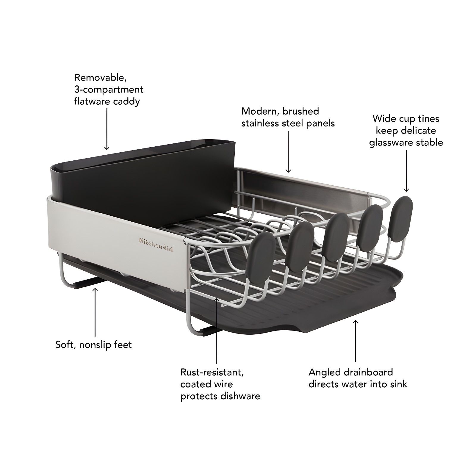 KitchenAid® Compact Stainless Steel Dish Rack, 16.06-Inch