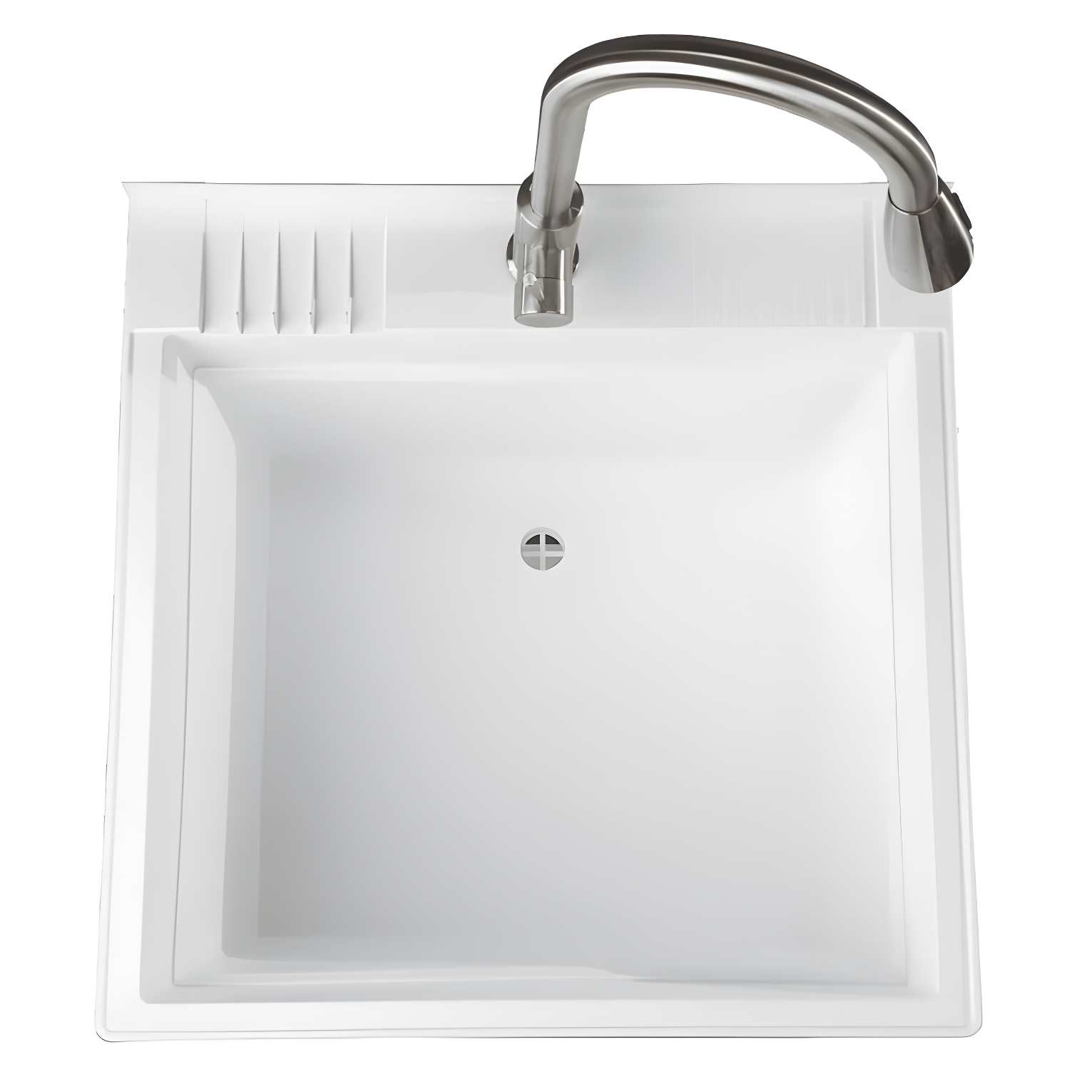 UTILITYSINKS Plastic 24" Compact Workshop Freestanding Laundry Sink with Faucet