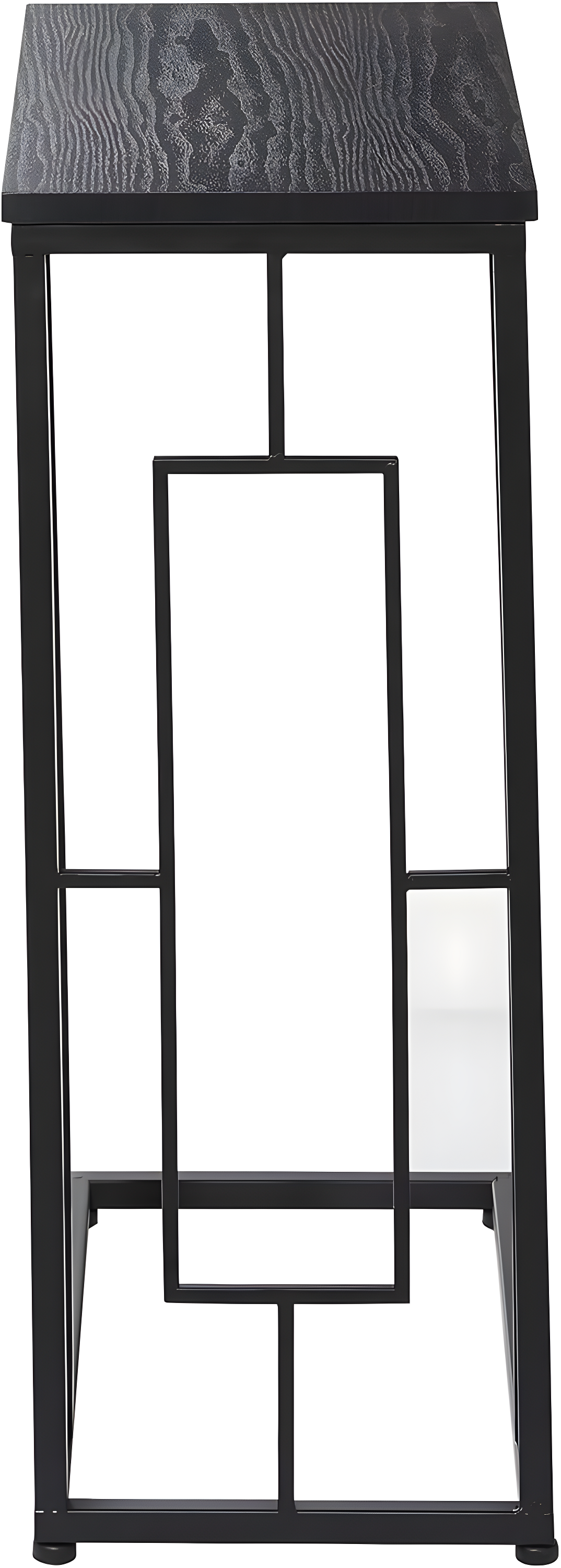 Contemporary Metal and Wood Accent Table Black - Olivia & May: C-Shaped, No Assembly, Iron Frame