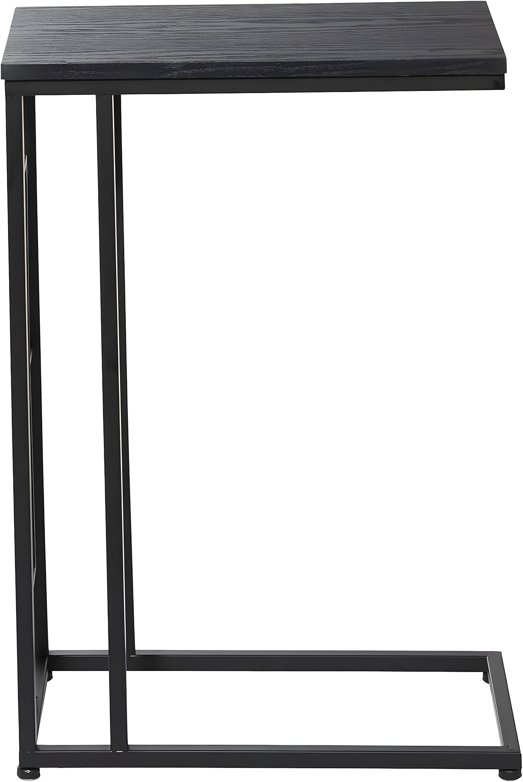 Contemporary Metal and Wood Accent Table Black - Olivia & May: C-Shaped, No Assembly, Iron Frame