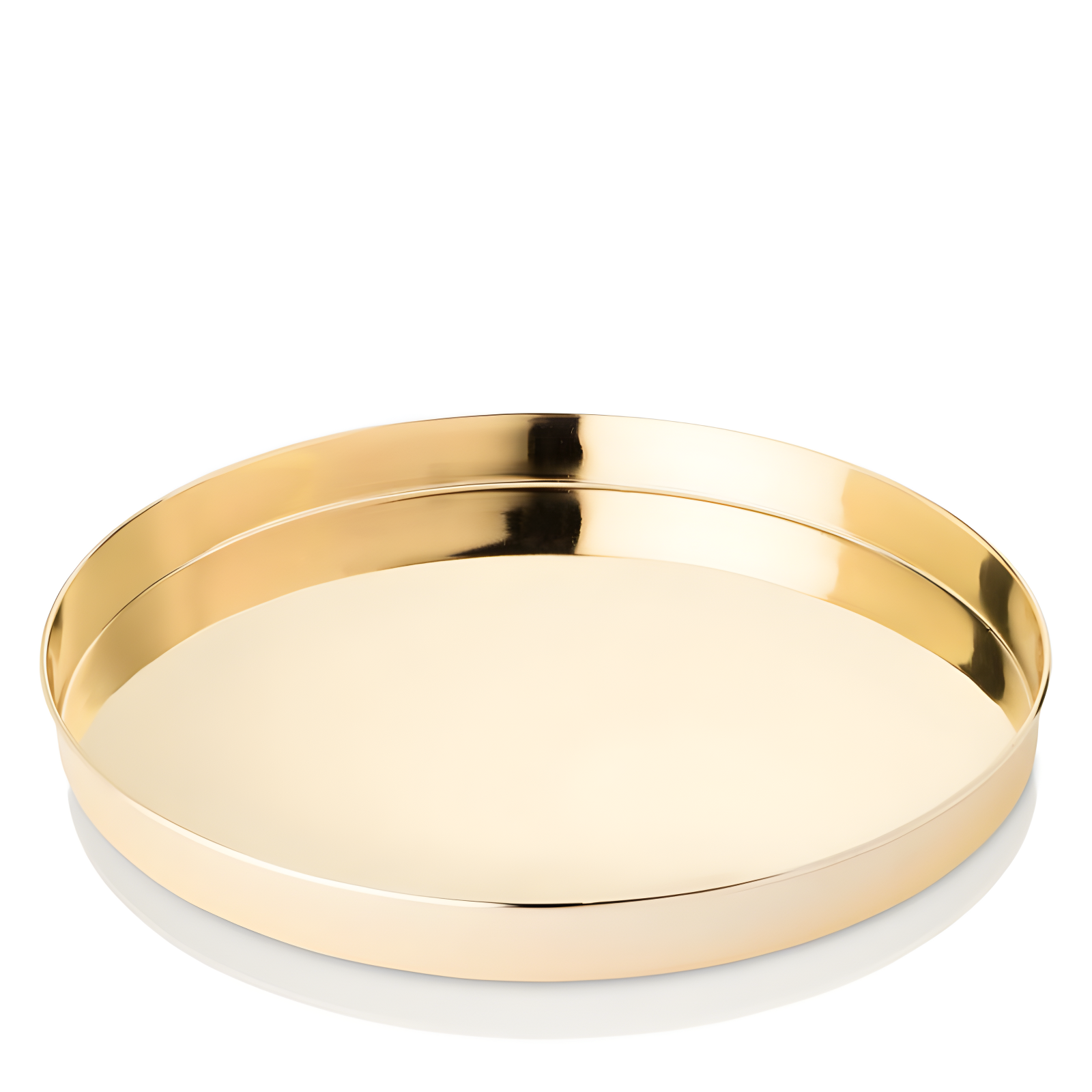 Round Serving Tray in Gold