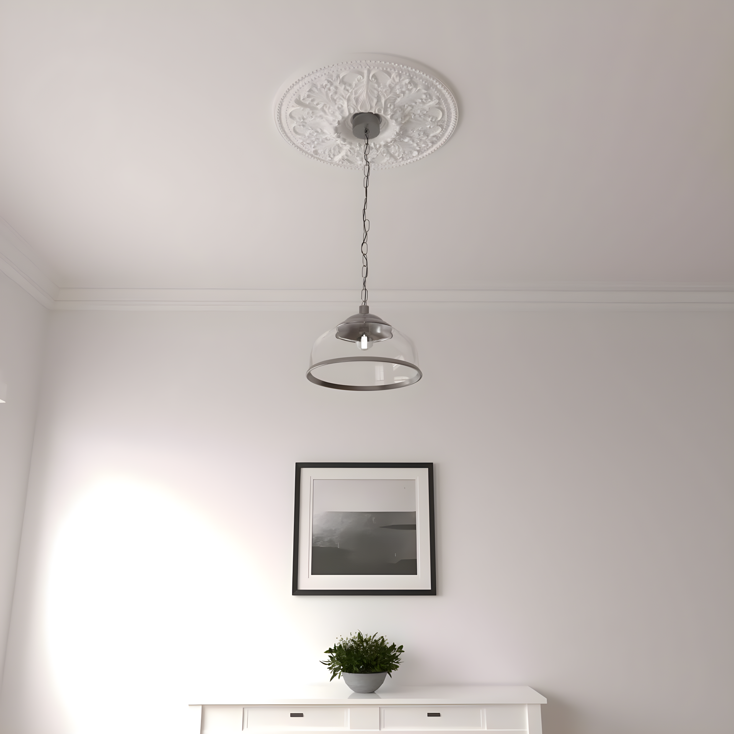Ekena Millwork 23 7/8"OD x 4"ID x 2 1/8"P Ashley Ceiling Medallion (Fits Canopies up to 4 3/4")