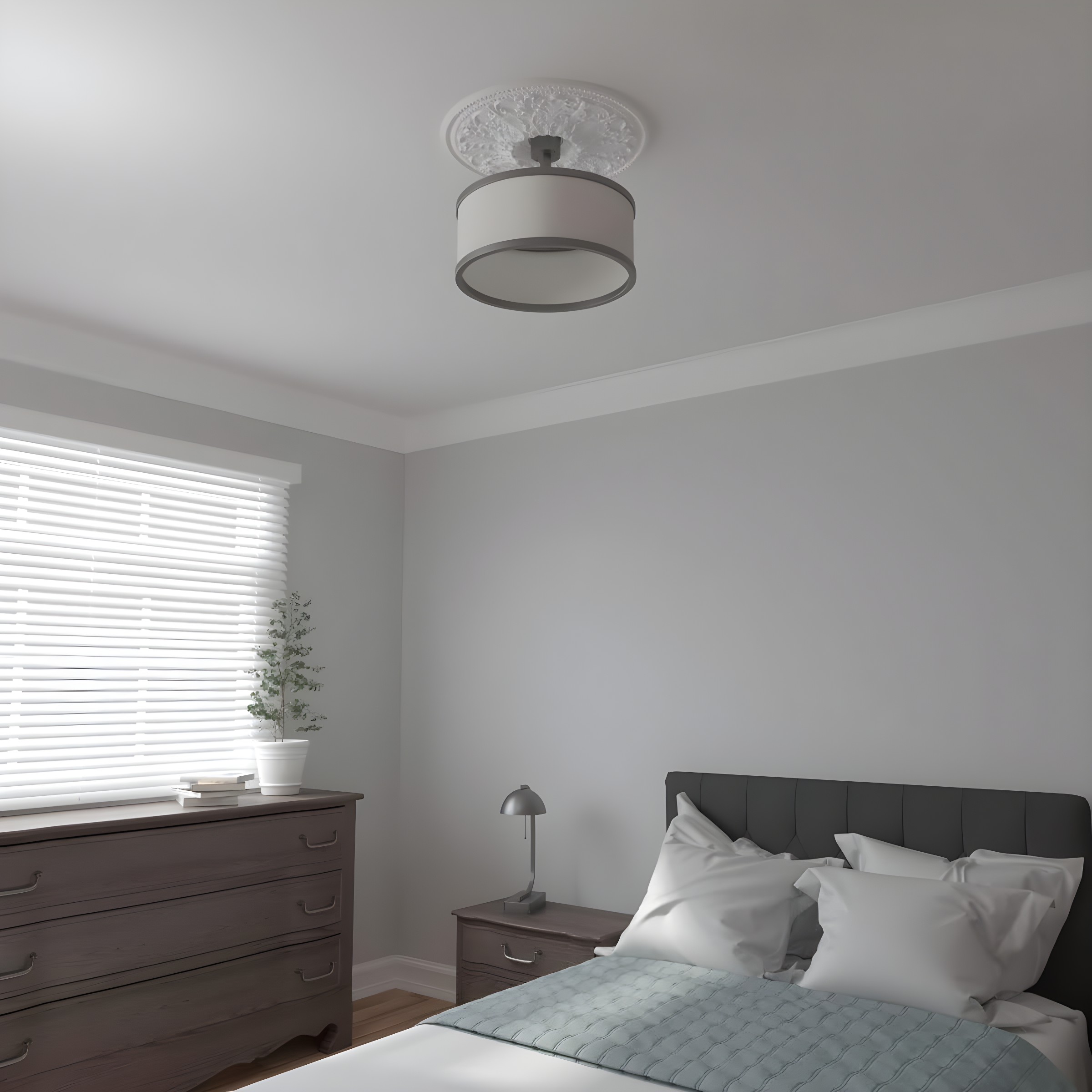 Ekena Millwork 23 7/8"OD x 4"ID x 2 1/8"P Ashley Ceiling Medallion (Fits Canopies up to 4 3/4")