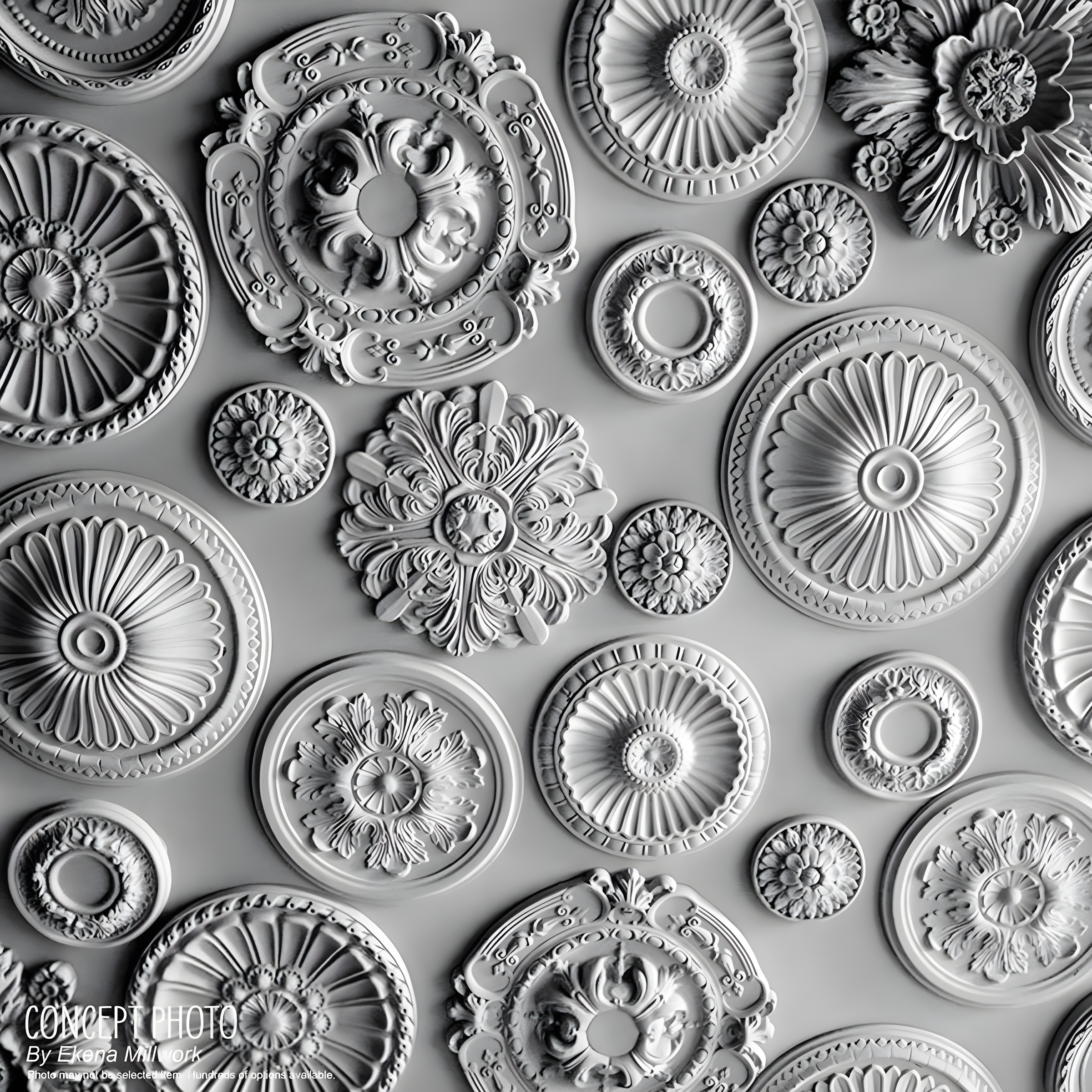 Ekena Millwork 23 7/8"OD x 4"ID x 2 1/8"P Ashley Ceiling Medallion (Fits Canopies up to 4 3/4")