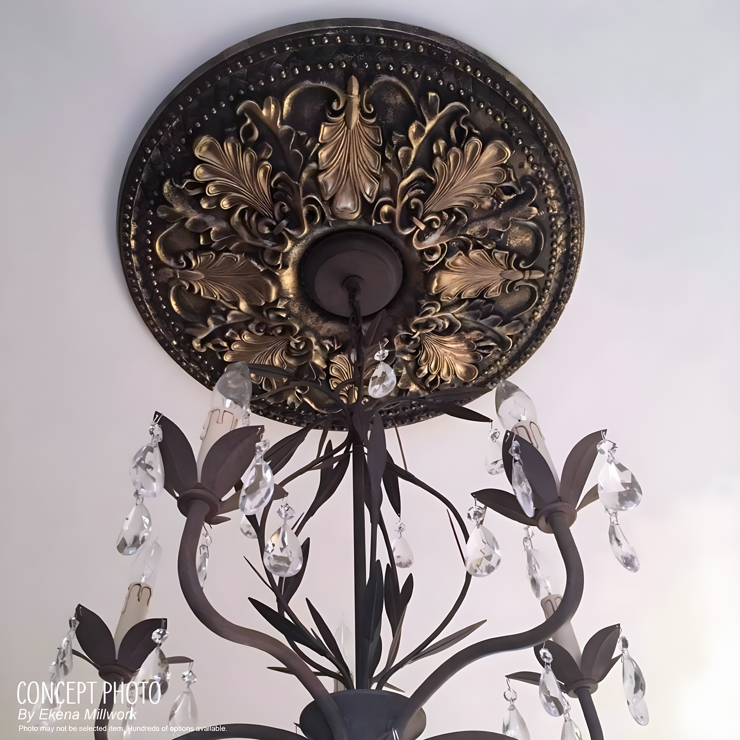 Ekena Millwork 23 7/8"OD x 4"ID x 2 1/8"P Ashley Ceiling Medallion (Fits Canopies up to 4 3/4")