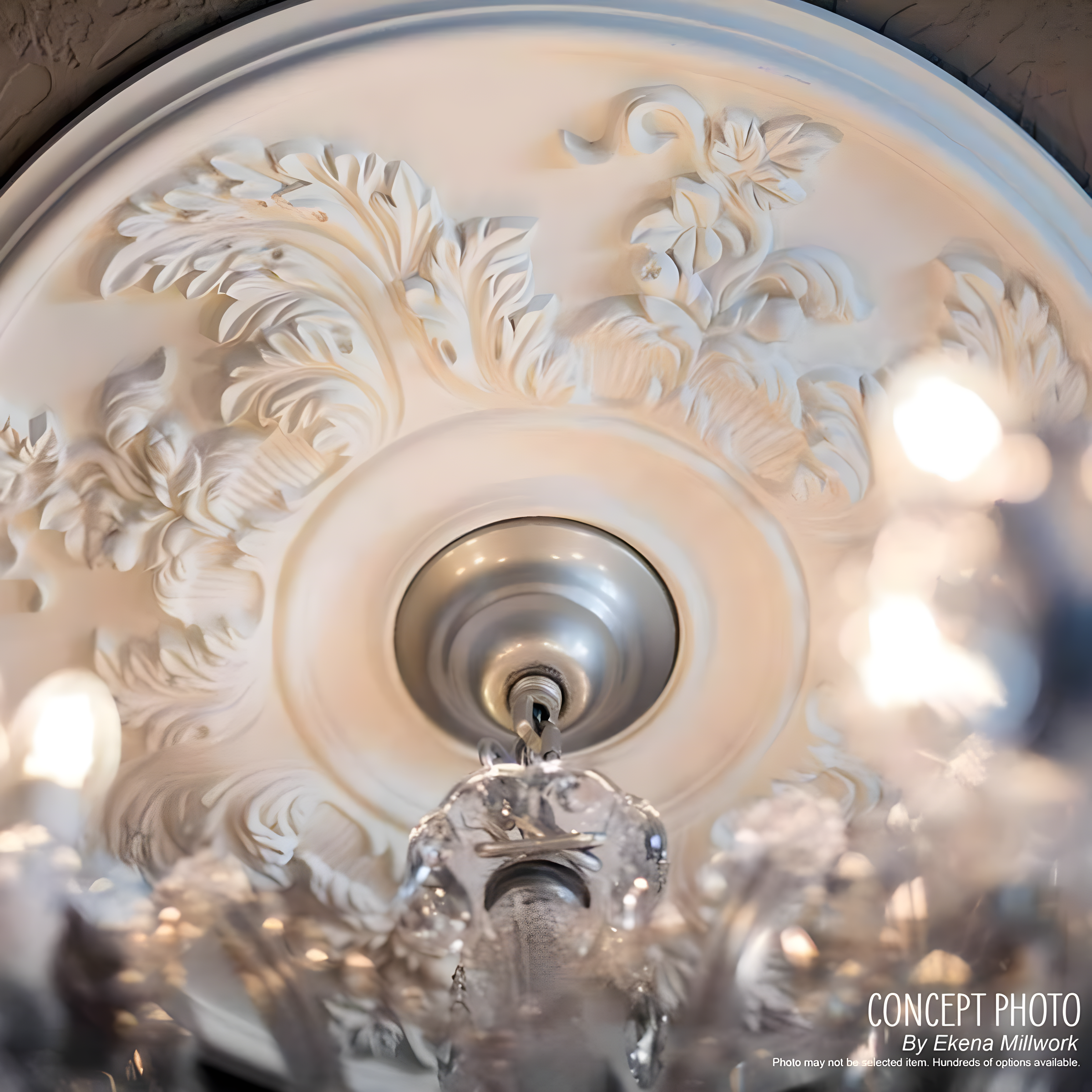 Ekena Millwork 23 7/8"OD x 4"ID x 2 1/8"P Ashley Ceiling Medallion (Fits Canopies up to 4 3/4")