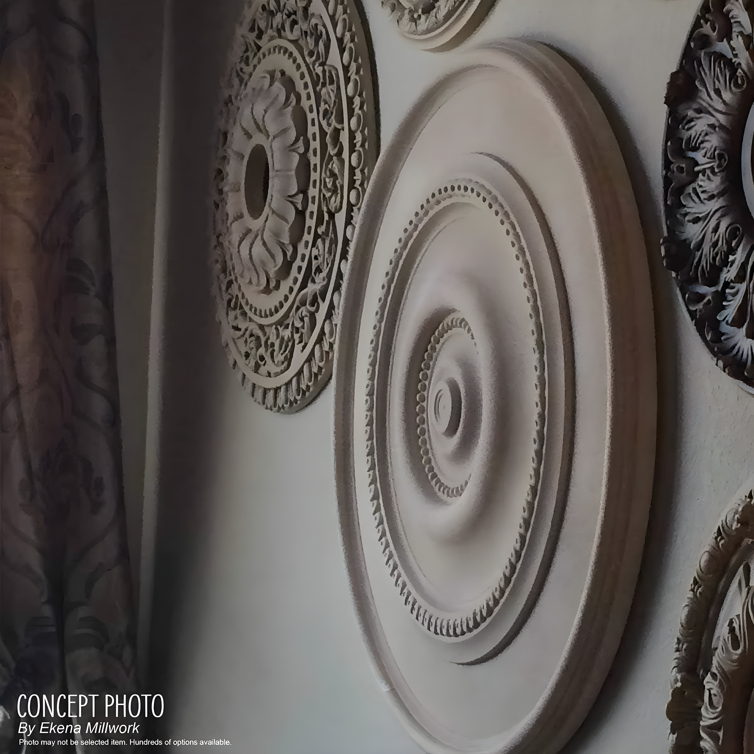 Ekena Millwork 23 7/8"OD x 4"ID x 2 1/8"P Ashley Ceiling Medallion (Fits Canopies up to 4 3/4")