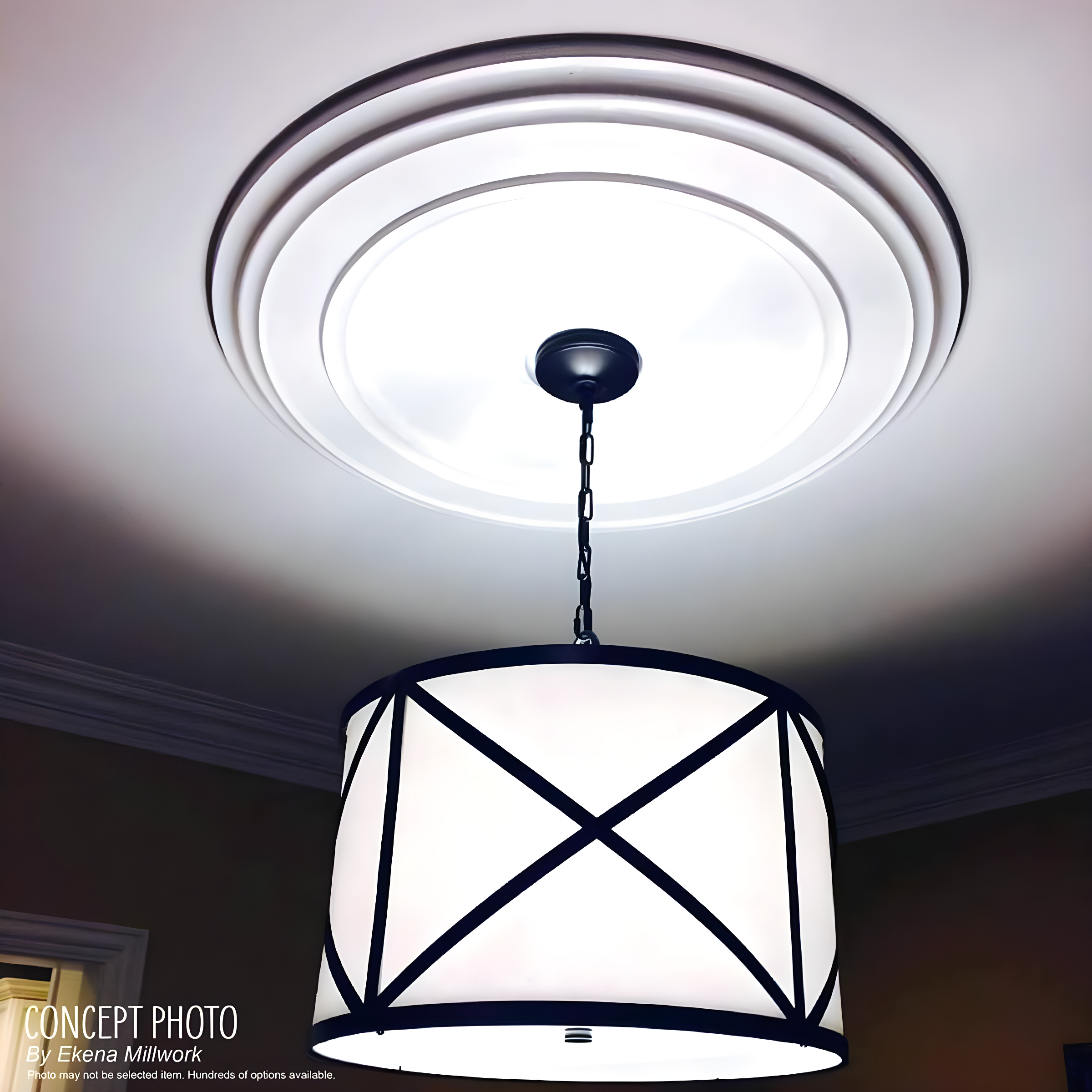 Ekena Millwork 23 7/8"OD x 4"ID x 2 1/8"P Ashley Ceiling Medallion (Fits Canopies up to 4 3/4")