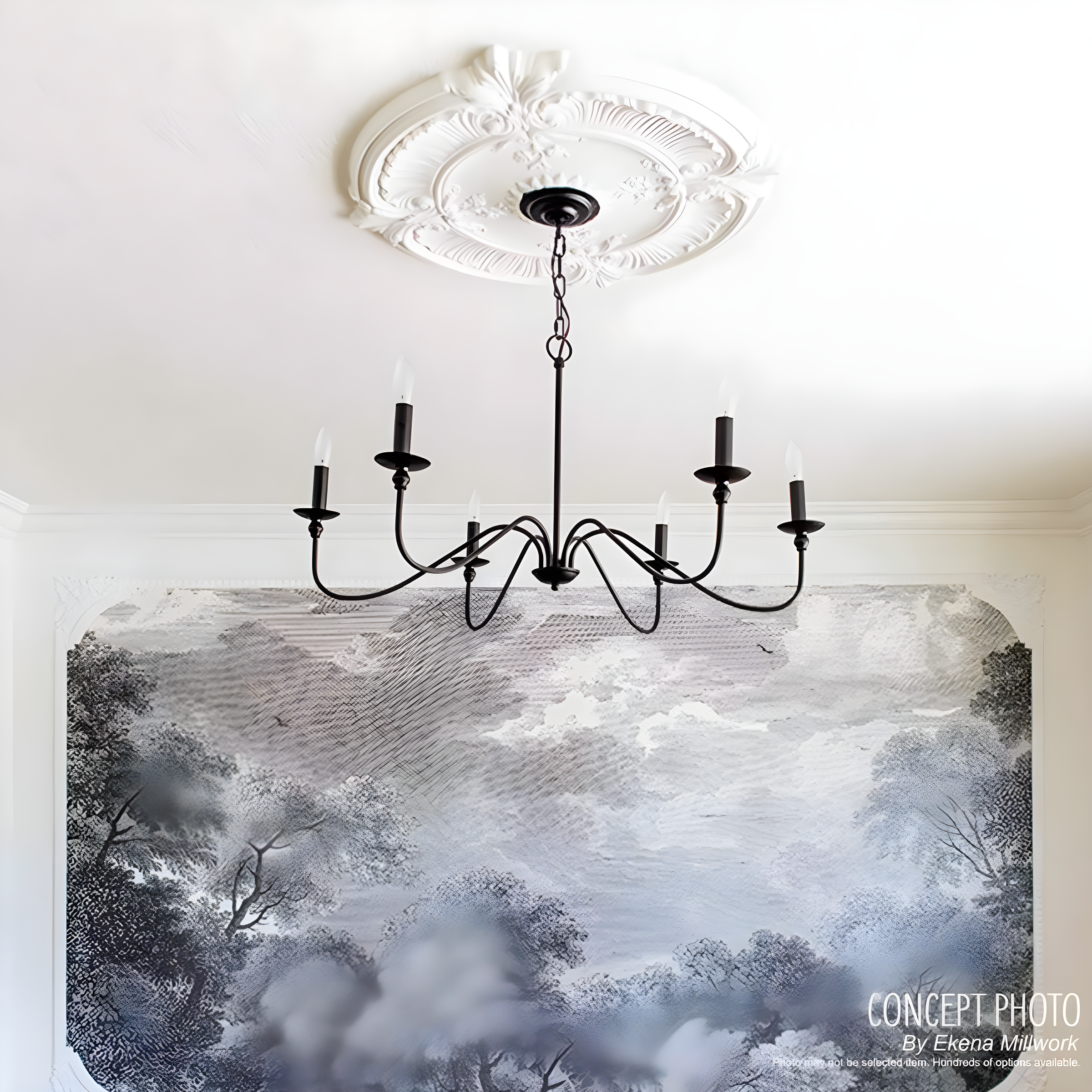 Ekena Millwork 23 7/8"OD x 4"ID x 2 1/8"P Ashley Ceiling Medallion (Fits Canopies up to 4 3/4")