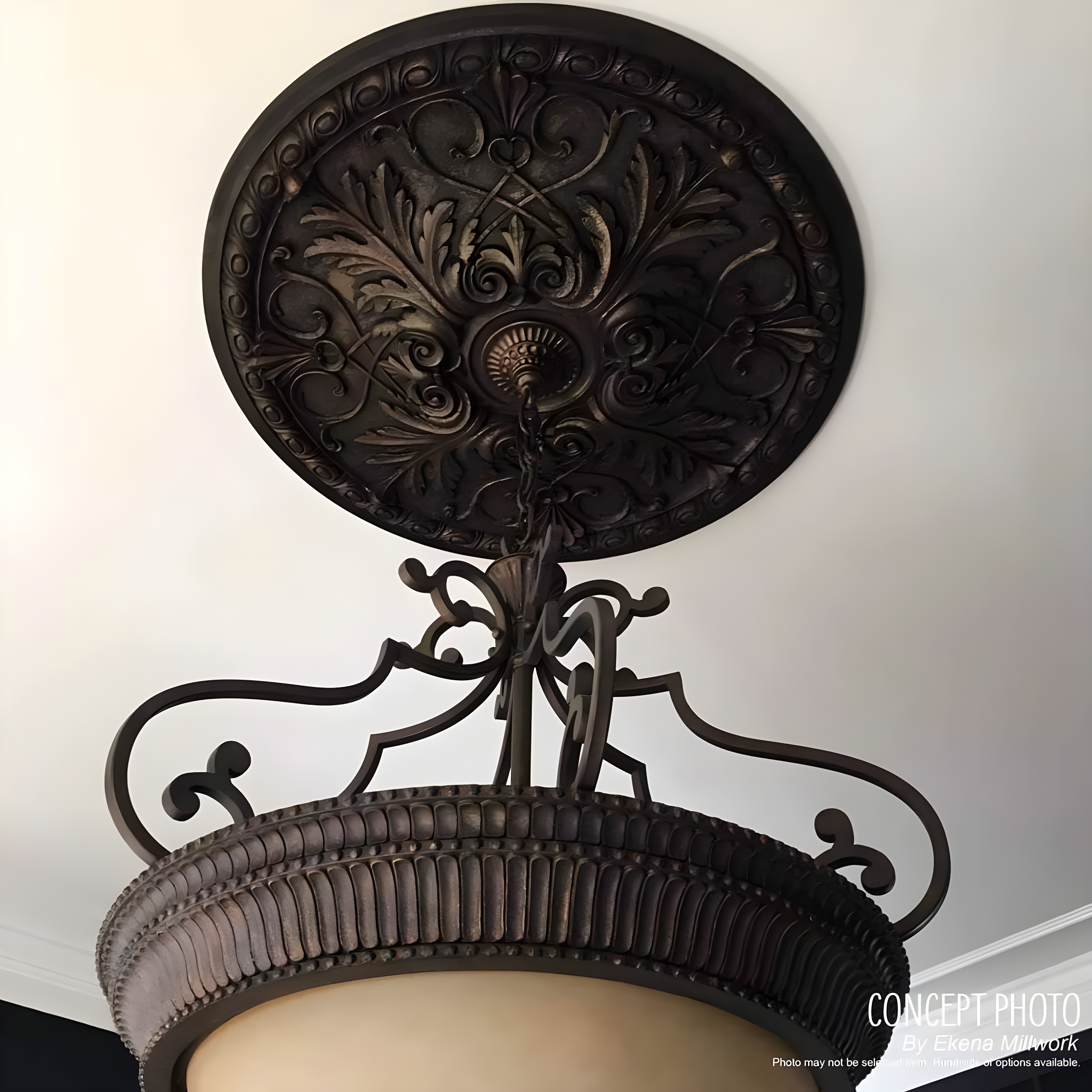 Ekena Millwork 23 7/8"OD x 4"ID x 2 1/8"P Ashley Ceiling Medallion (Fits Canopies up to 4 3/4")