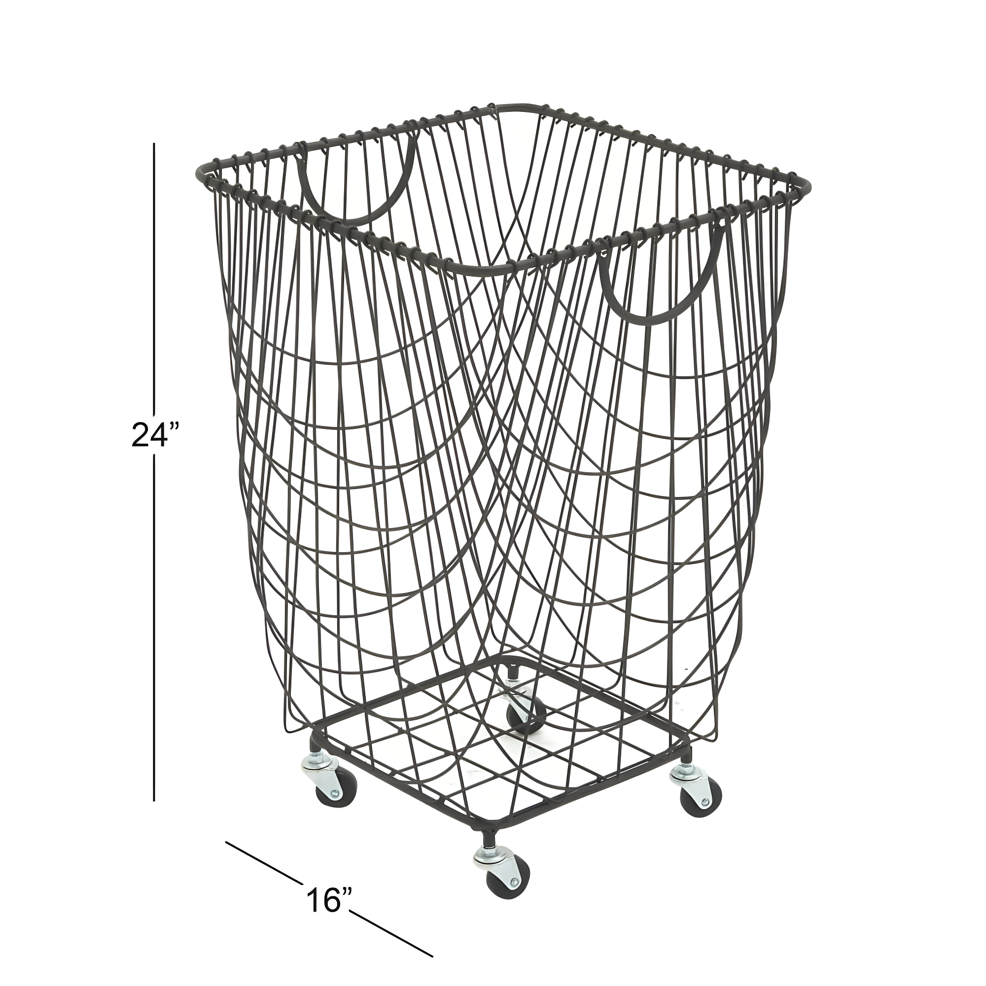 Metal Deep Set Metal Mesh Laundry Basket Storage Cart with Wheels and Handles