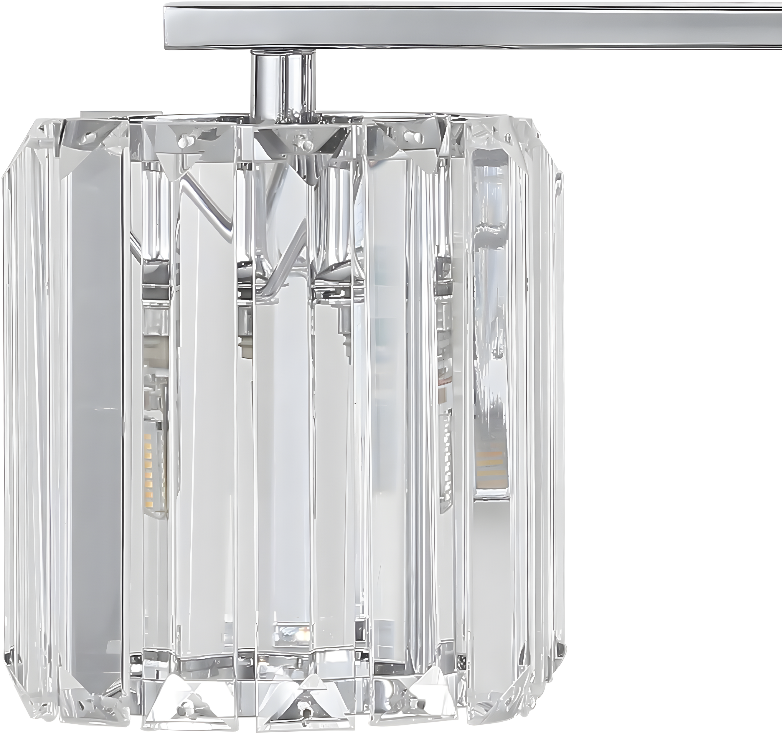 Coco Prism Vintage 29.75" 4-Light Metal/Glass Classic Glam LED Vanity Light, Chrome