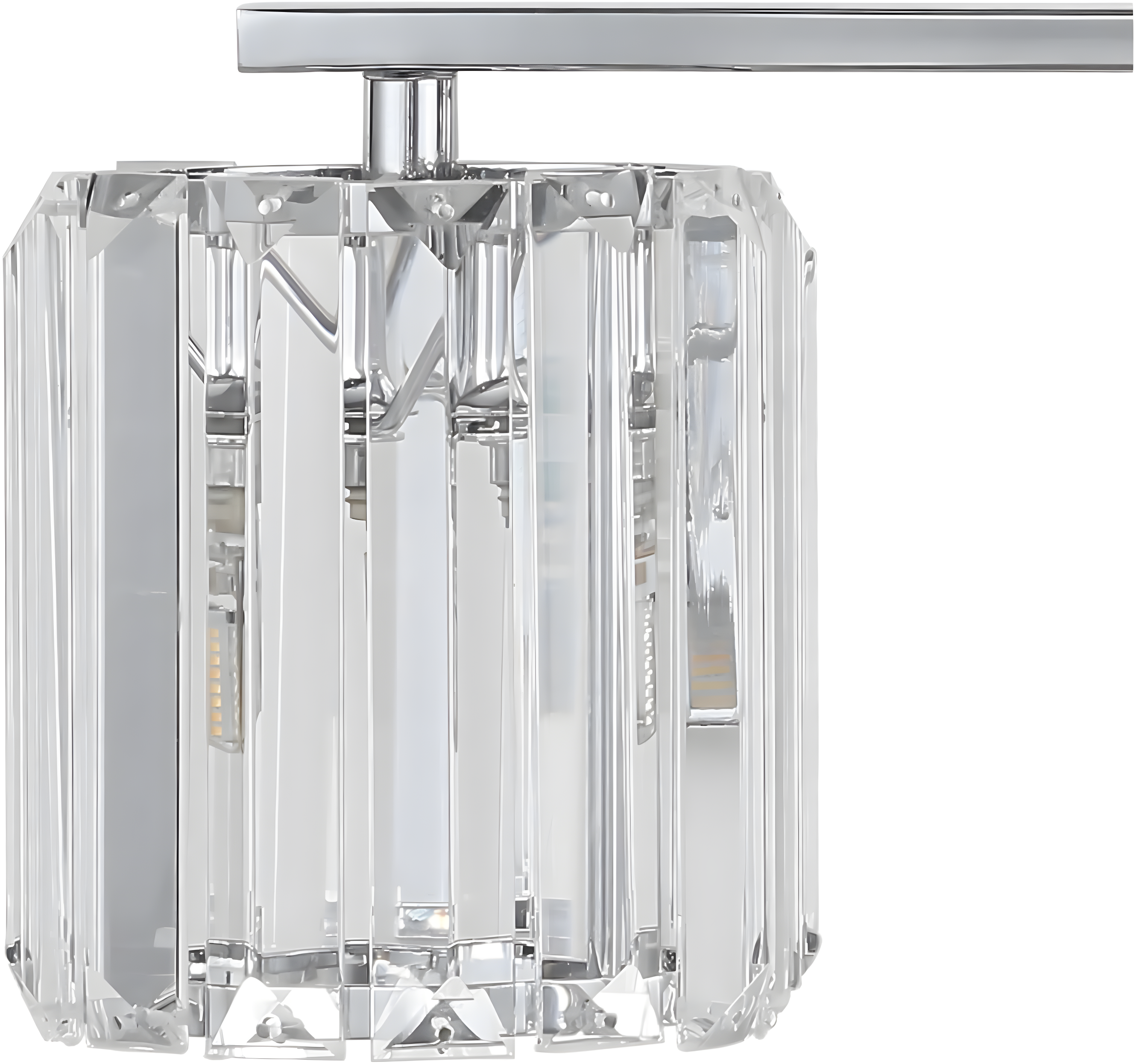 Coco Prism Vintage 29.75" 4-Light Metal/Glass Classic Glam LED Vanity Light, Chrome