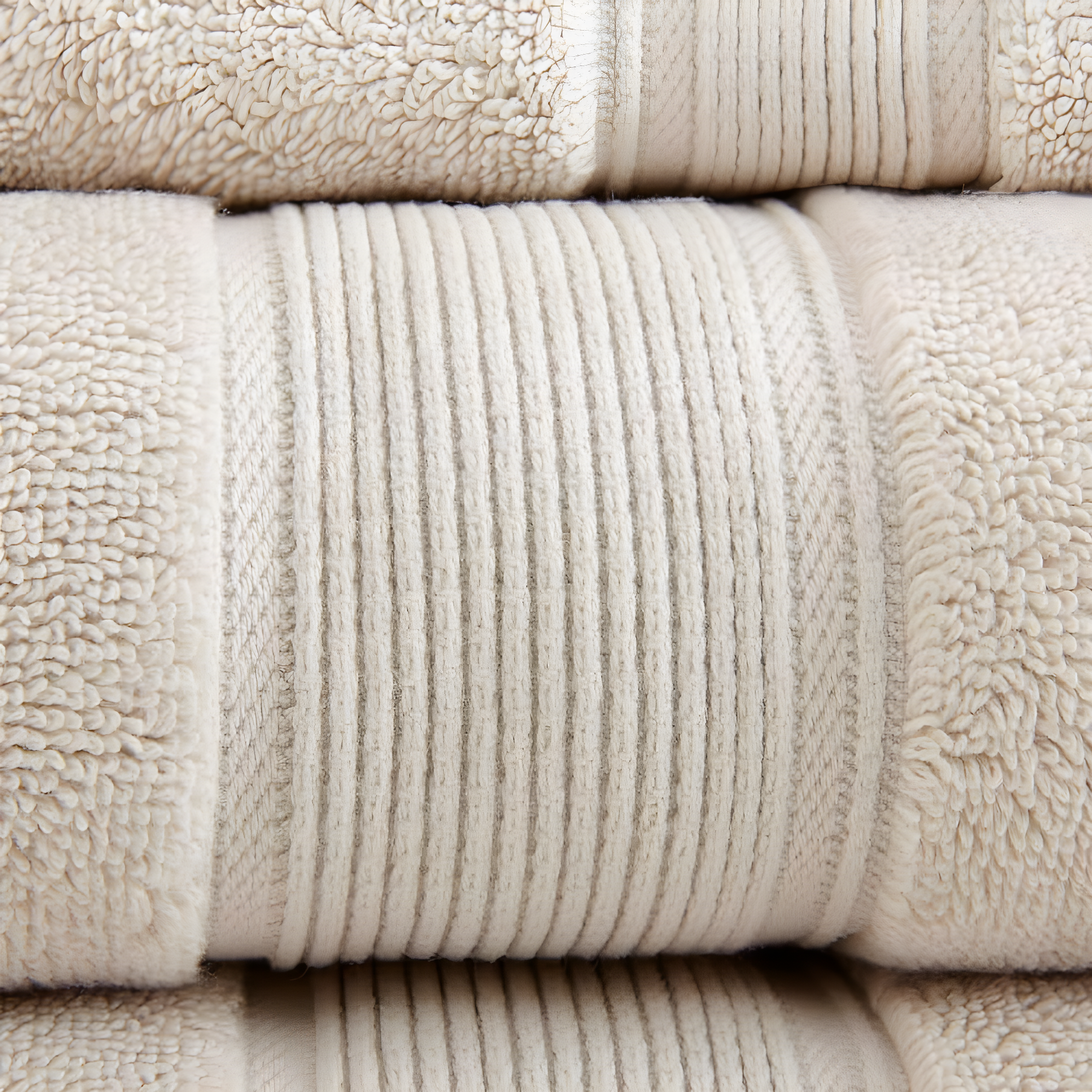 8pc Cotton Bath Towel Set Natural: Madison Park, Heavyweight Terry, OEKO-TEX Certified