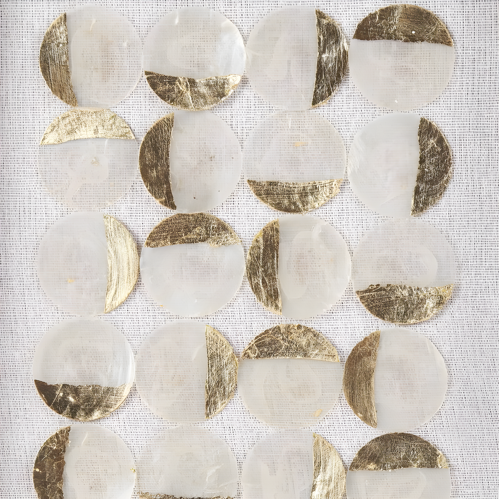 Mercury Row® Zeringue Emblem Natural Capiz with Gold Foil Shadowbox Wall Décor (Set of 2)