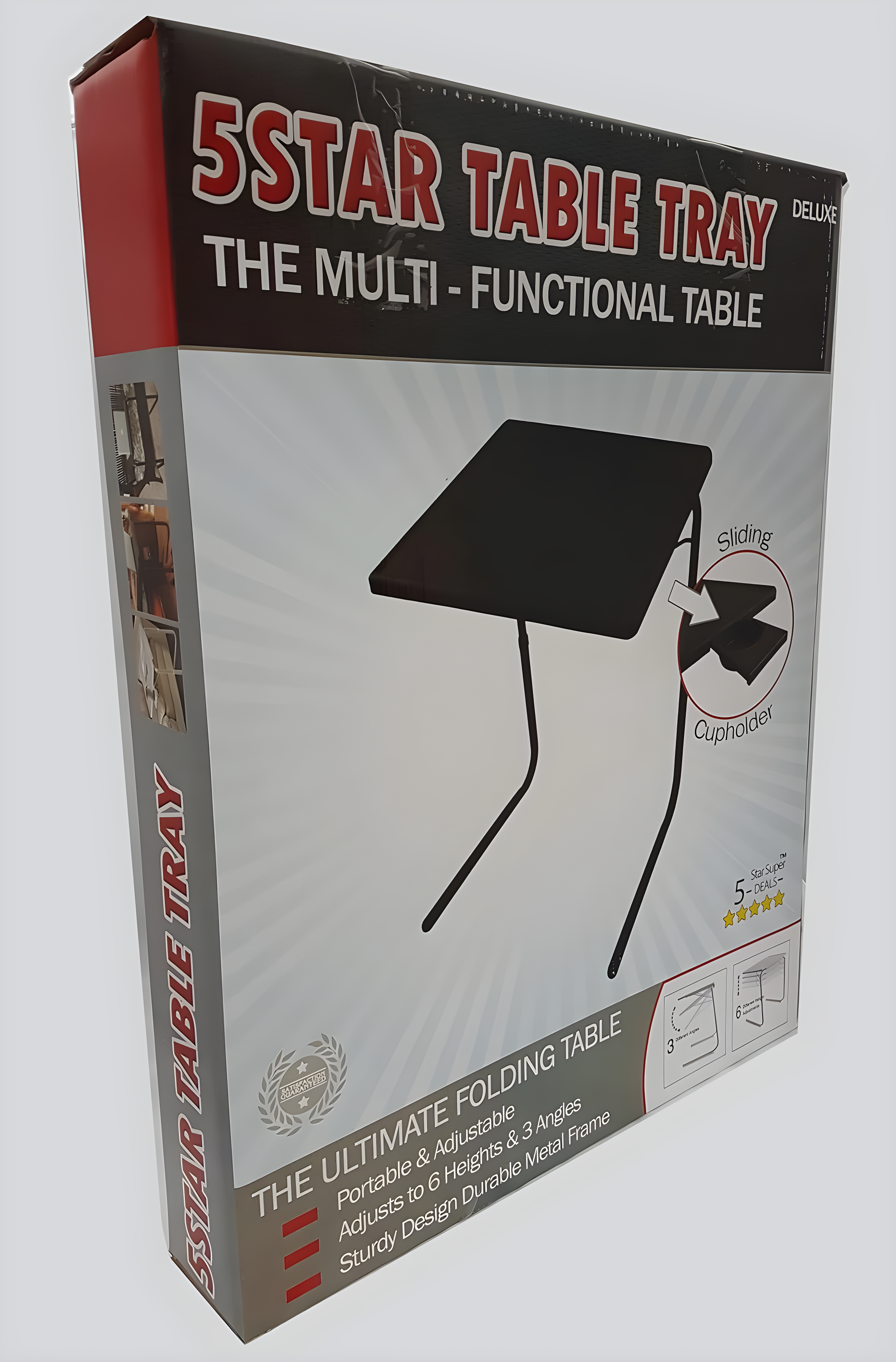 Veryke Portable Standing Adjustable Laptop Desk with Cup Holder, Tray Side Table for Home Office (Black)