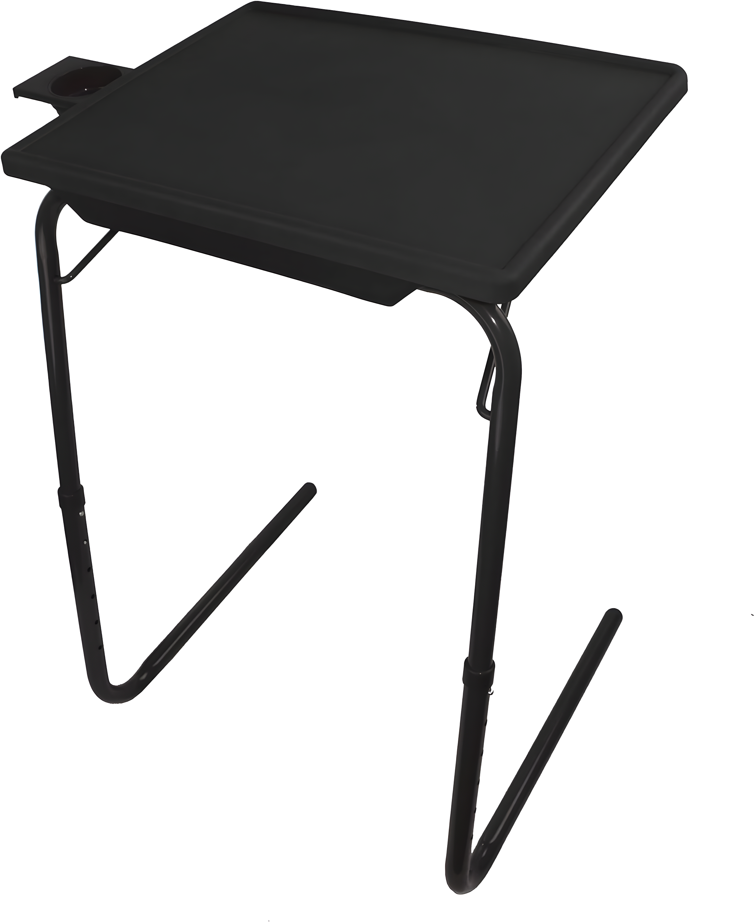 Veryke Portable Standing Adjustable Laptop Desk with Cup Holder, Tray Side Table for Home Office (Black)