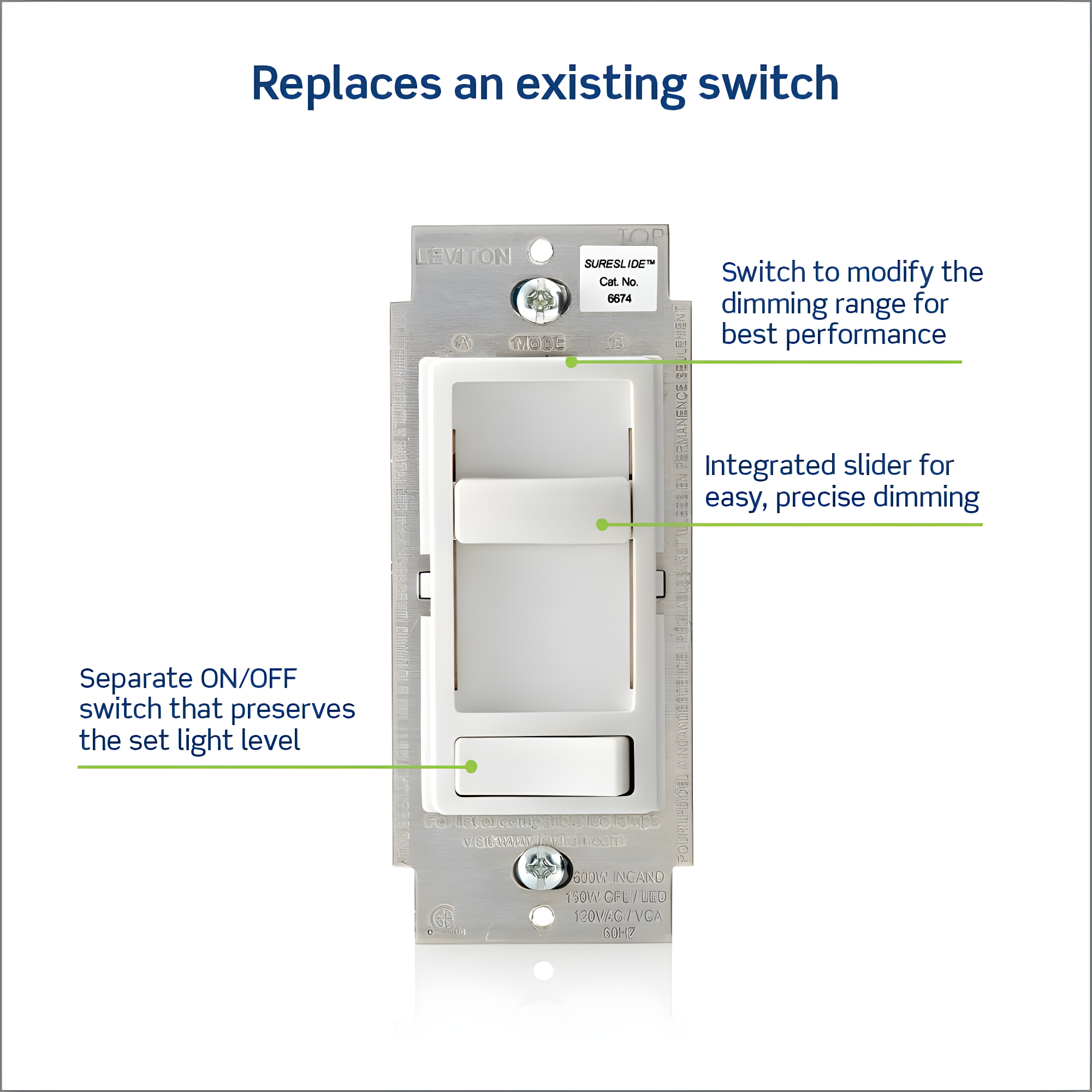 Tamper Resistant Slide Dimmer