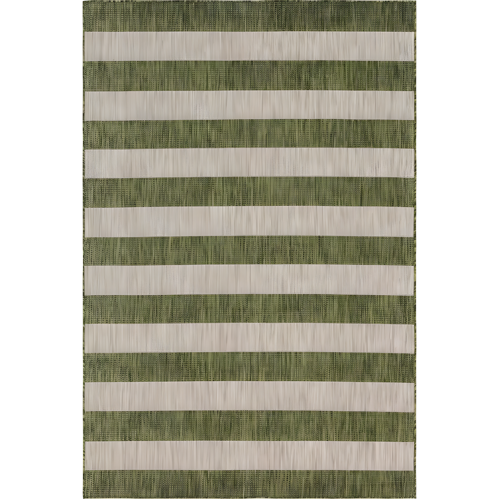 Unique Loom 4' 1 x 6' 1 Rectangle Indoor/Outdoor Striped Green Area Rug