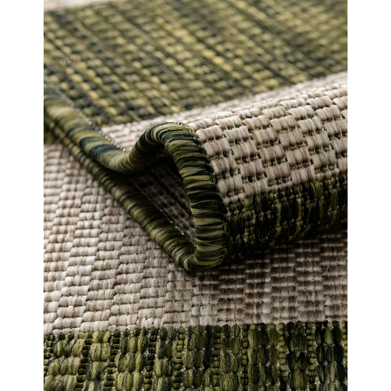 Unique Loom 4' 1 x 6' 1 Rectangle Indoor/Outdoor Striped Green Area Rug