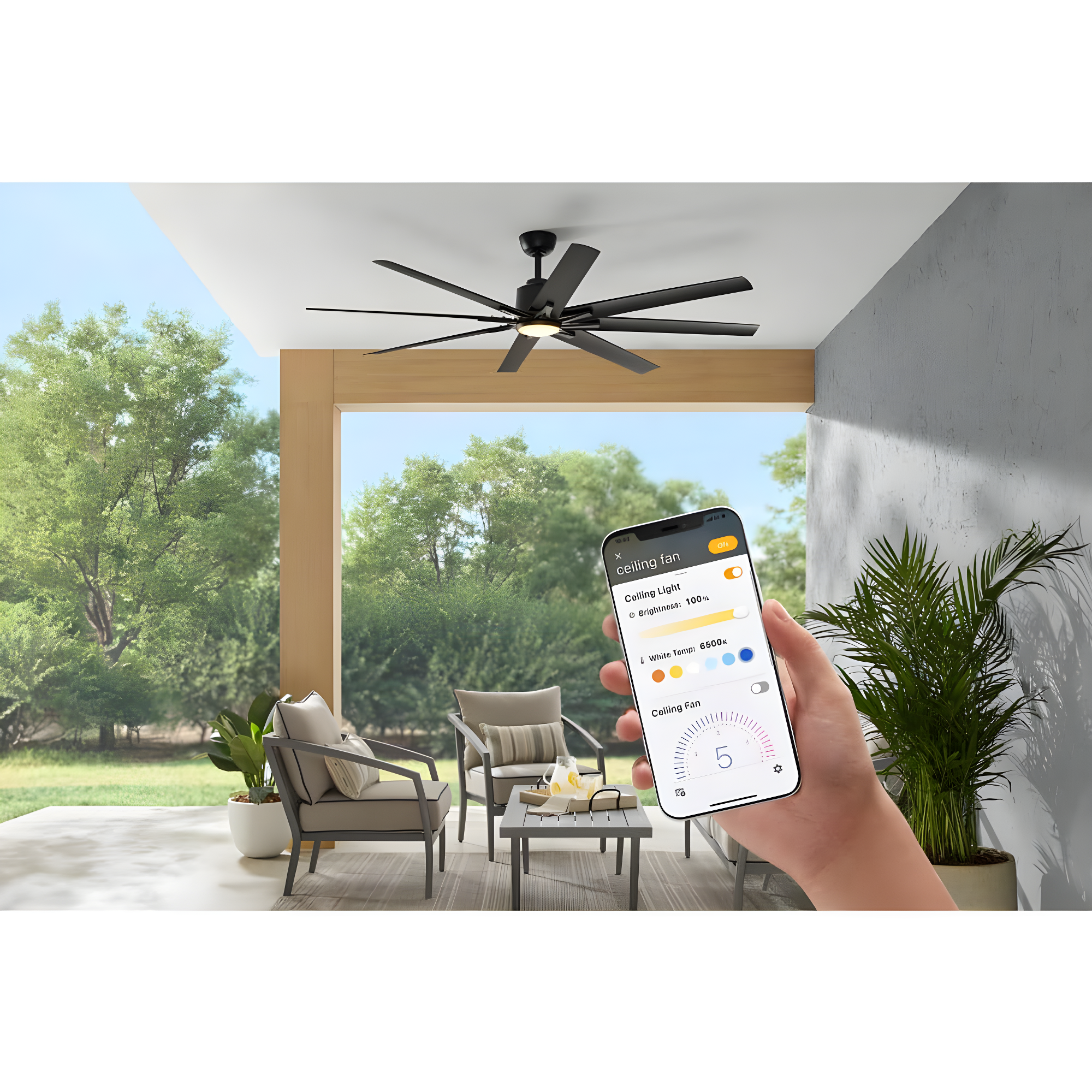 Home Decorators Collection Kensgrove II 72 in. Indoor/Outdoor Integrated LED CCT Matte Black Smart Ceiling Fan with Remote Powered by Hubspace