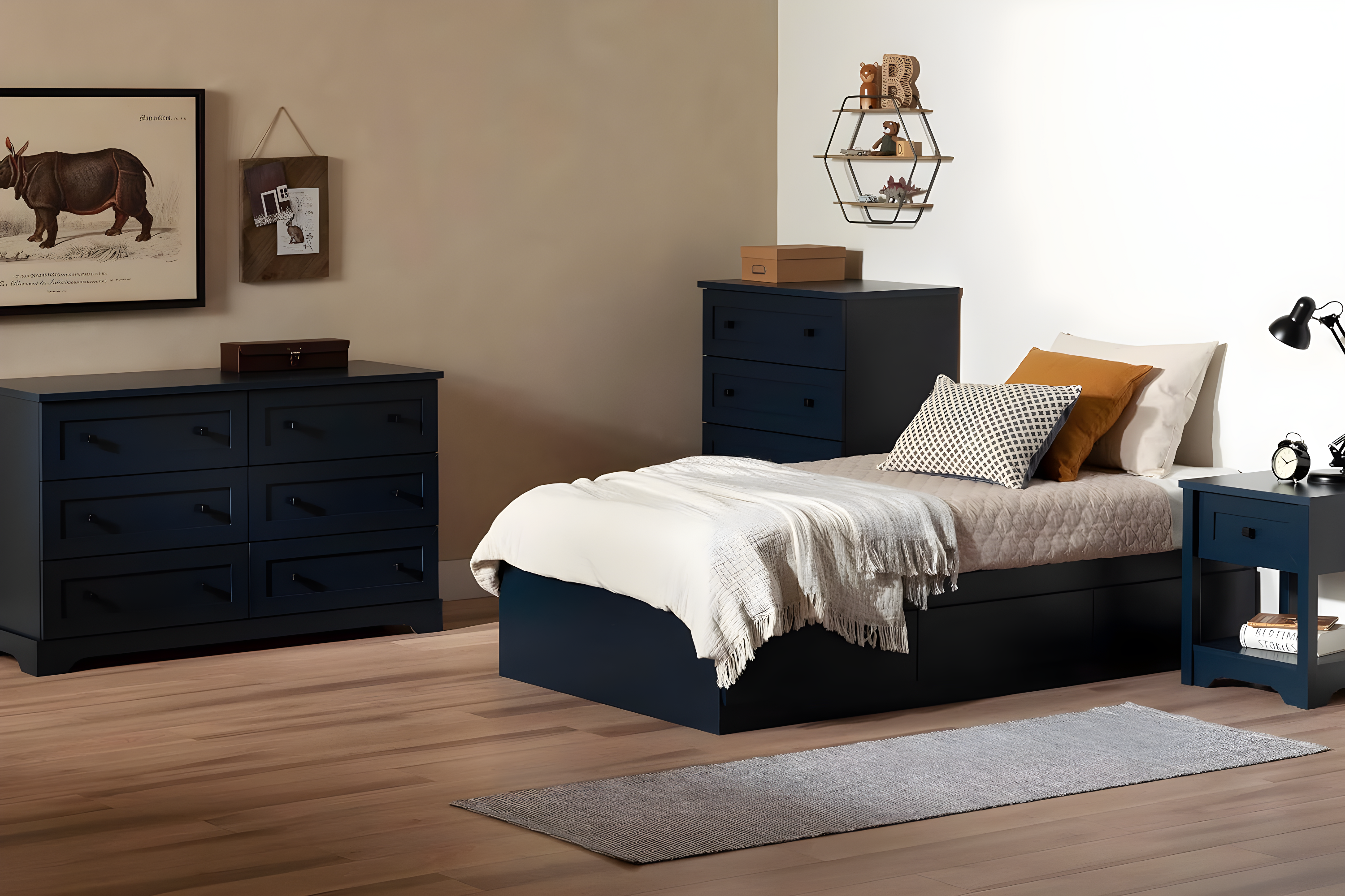 Hazen Twin 3 Drawer Mate's & Captain's Bed by South Side Living