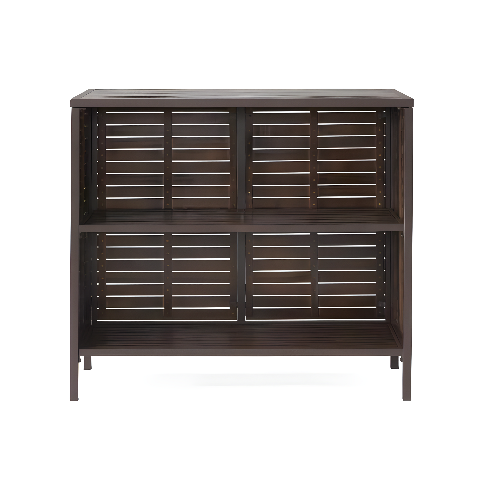 Noble House Milos Acacia Bar Table Dark Brown and Rustic Metal