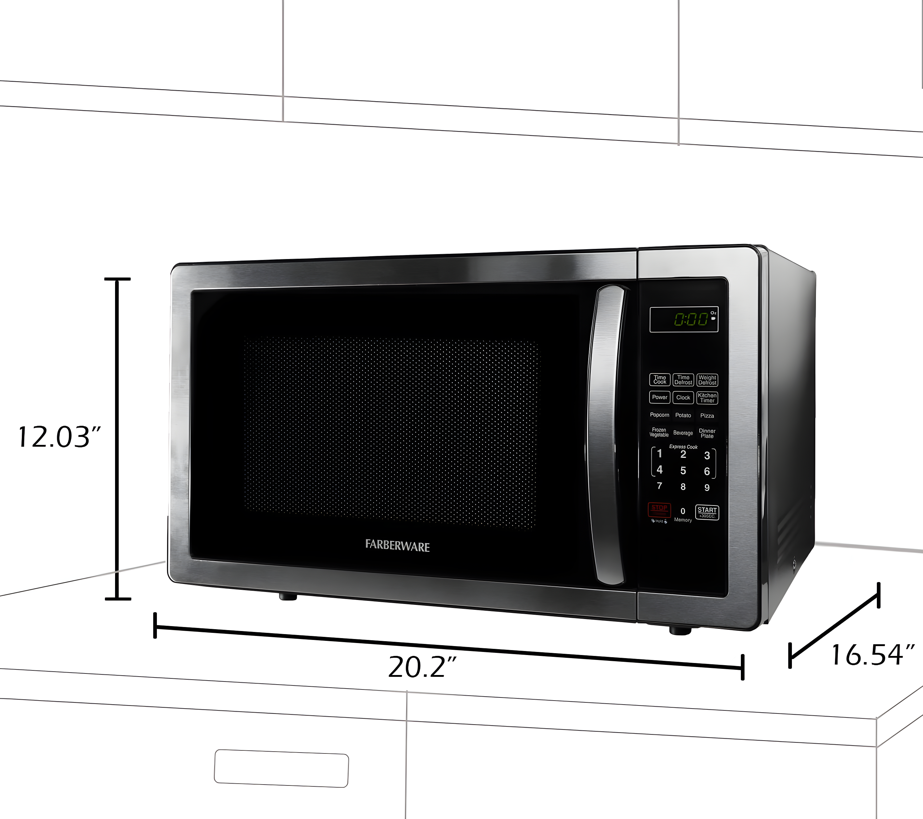 Farberware Farberware Classic Countertop Microwave Oven, 1.1 Cubic Feet cu. ft., 1000 watts, with Child Lock