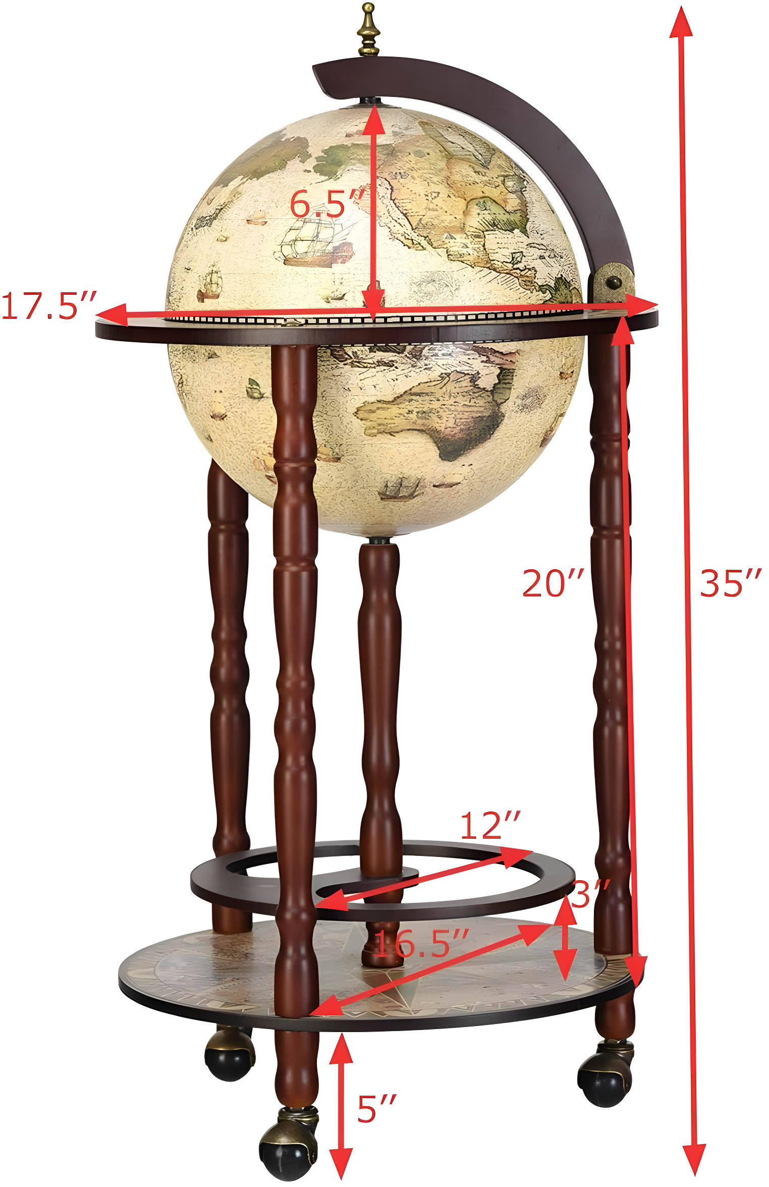 Design Toscano Crema Durata Replica Globe Bar