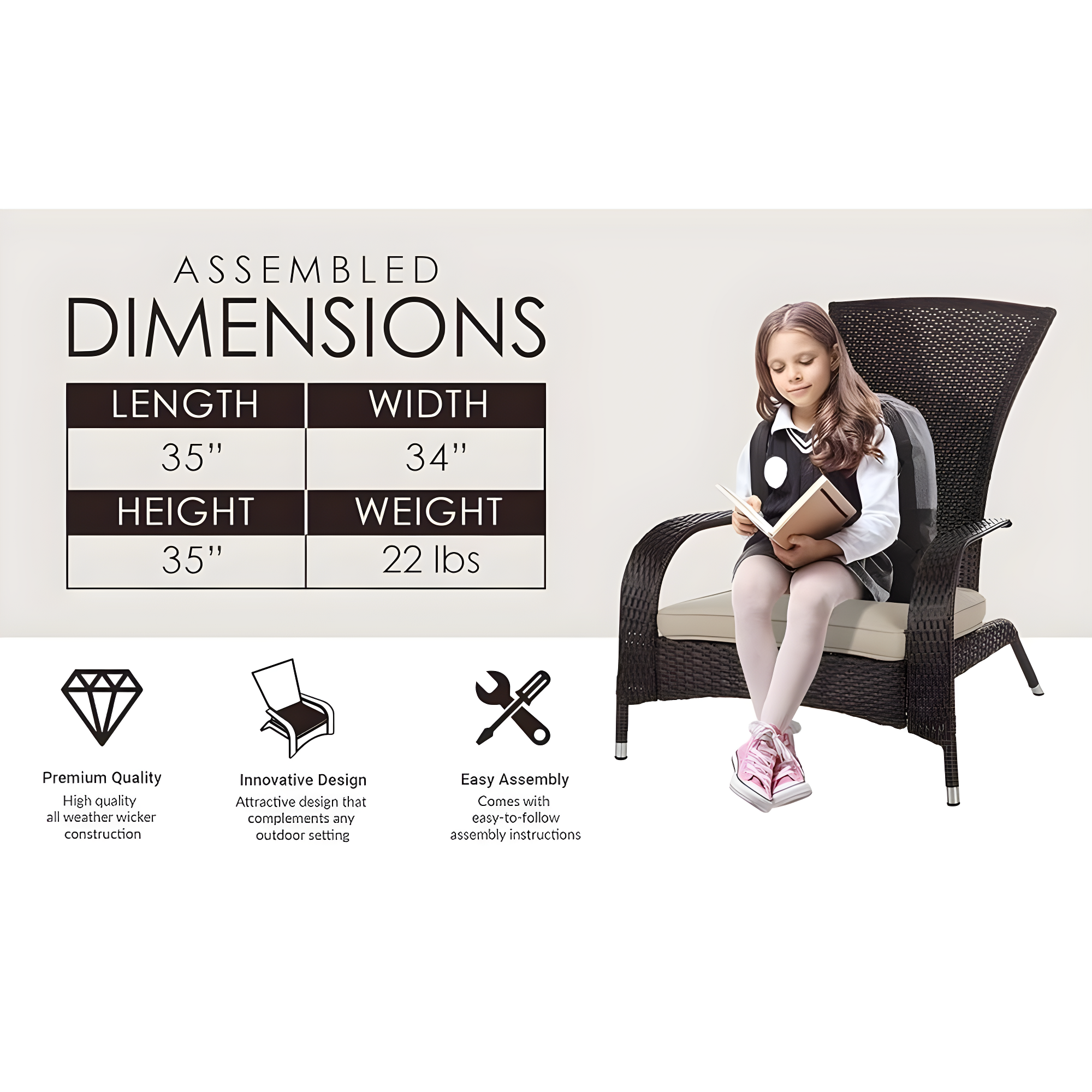 Balkene HomeCoconino Wicker Chair-Finish:Mocha/Beige