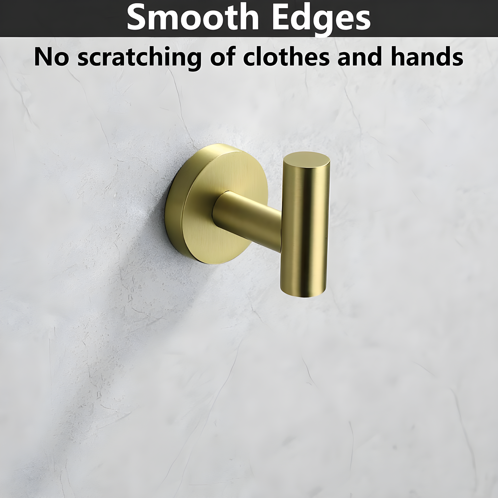 Bathroom Stainless Steel Towel Hooks Wall Mounted 4-Pack