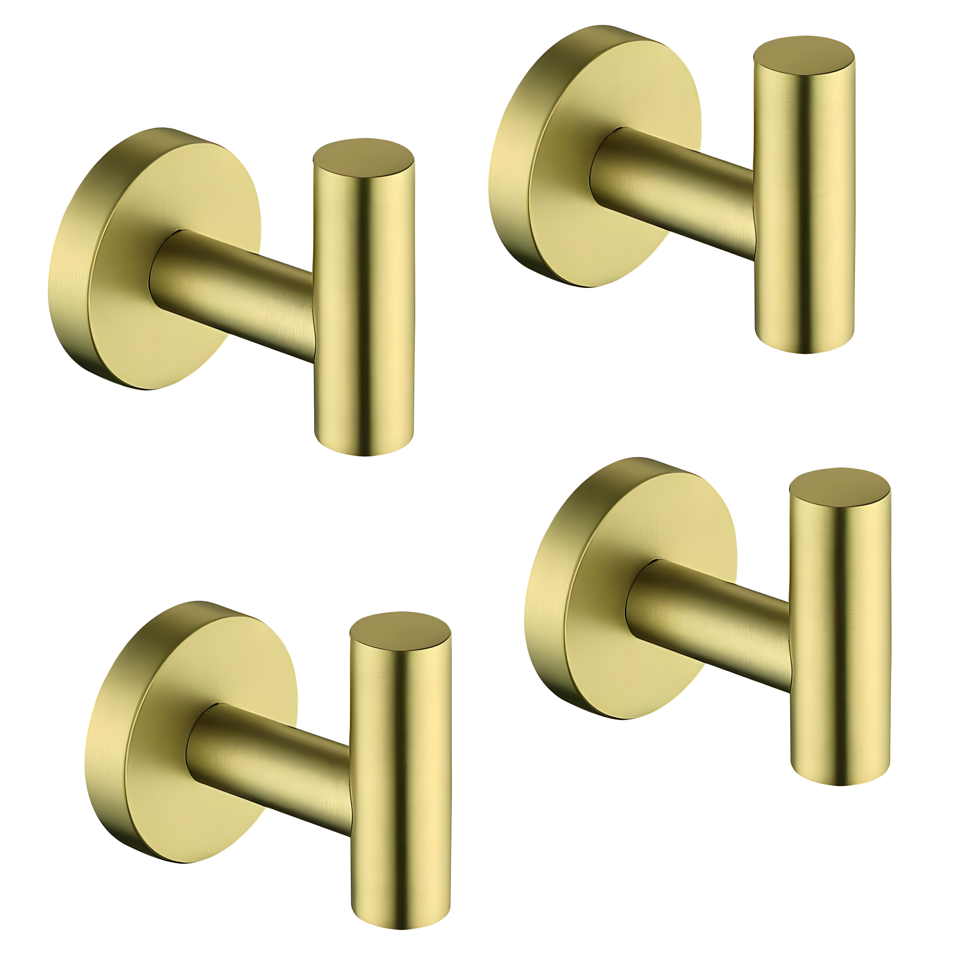 Bathroom Stainless Steel Towel Hooks Wall Mounted 4-Pack