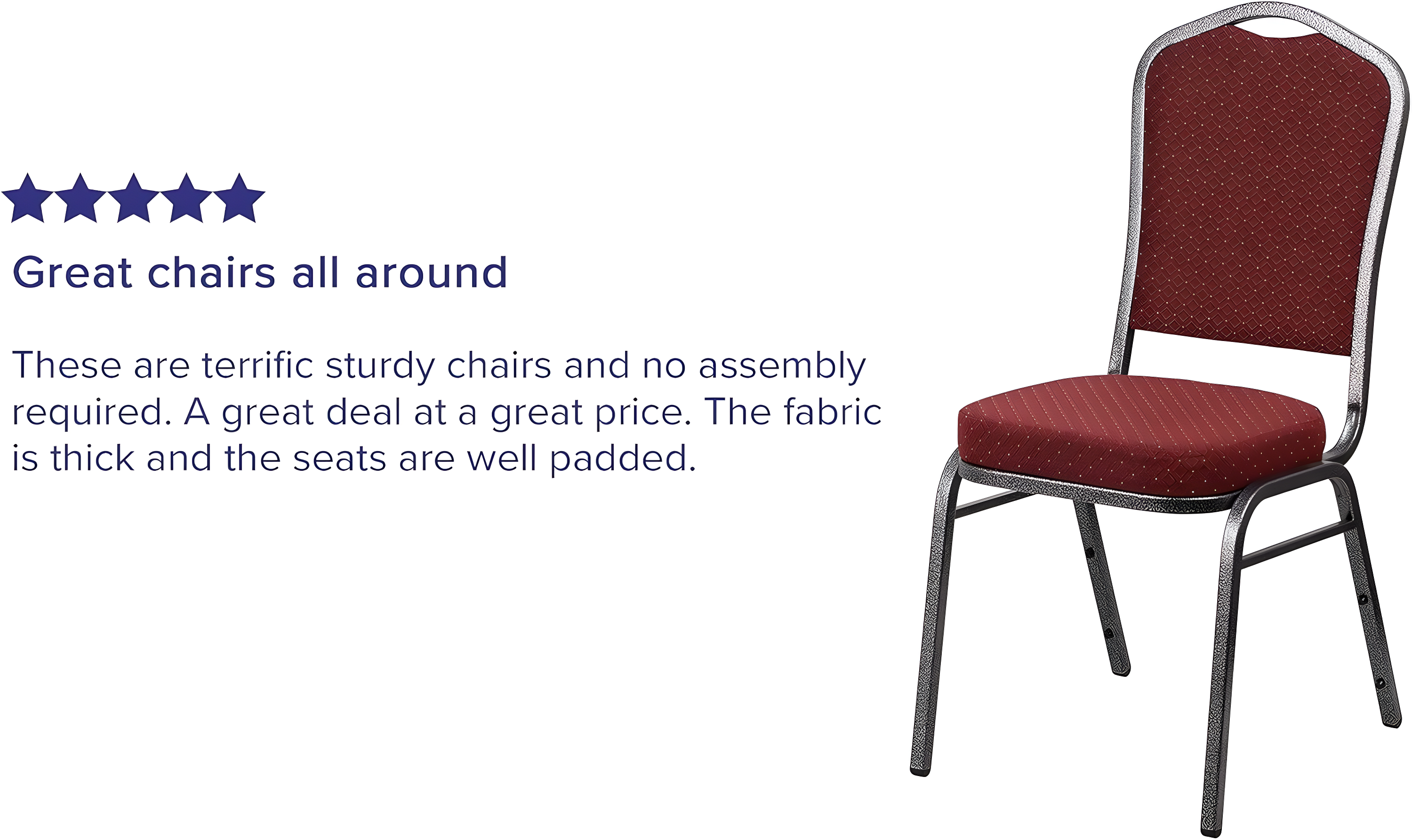 Flash Furniture HERCULES Series Crown Back Stacking Banquet Chair in Burgundy Patterned Fabric - Silver Vein Frame