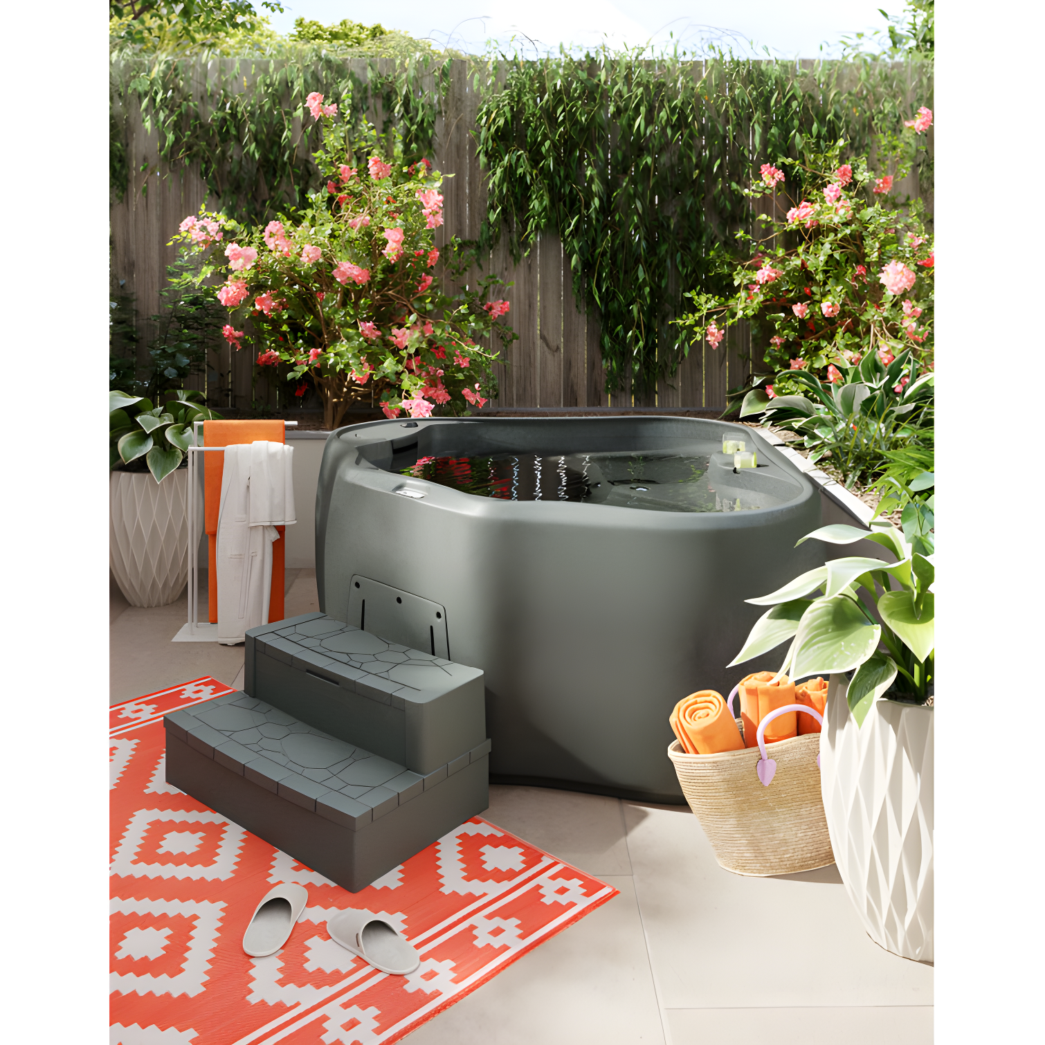 AquaRest Spas, powered by Jacuzzi® pumps AquaRest Discover AR300 Standard 2-Person 20-Jet Oval Plug & Play Hot Tub with LED Waterfall and Friciton Heating