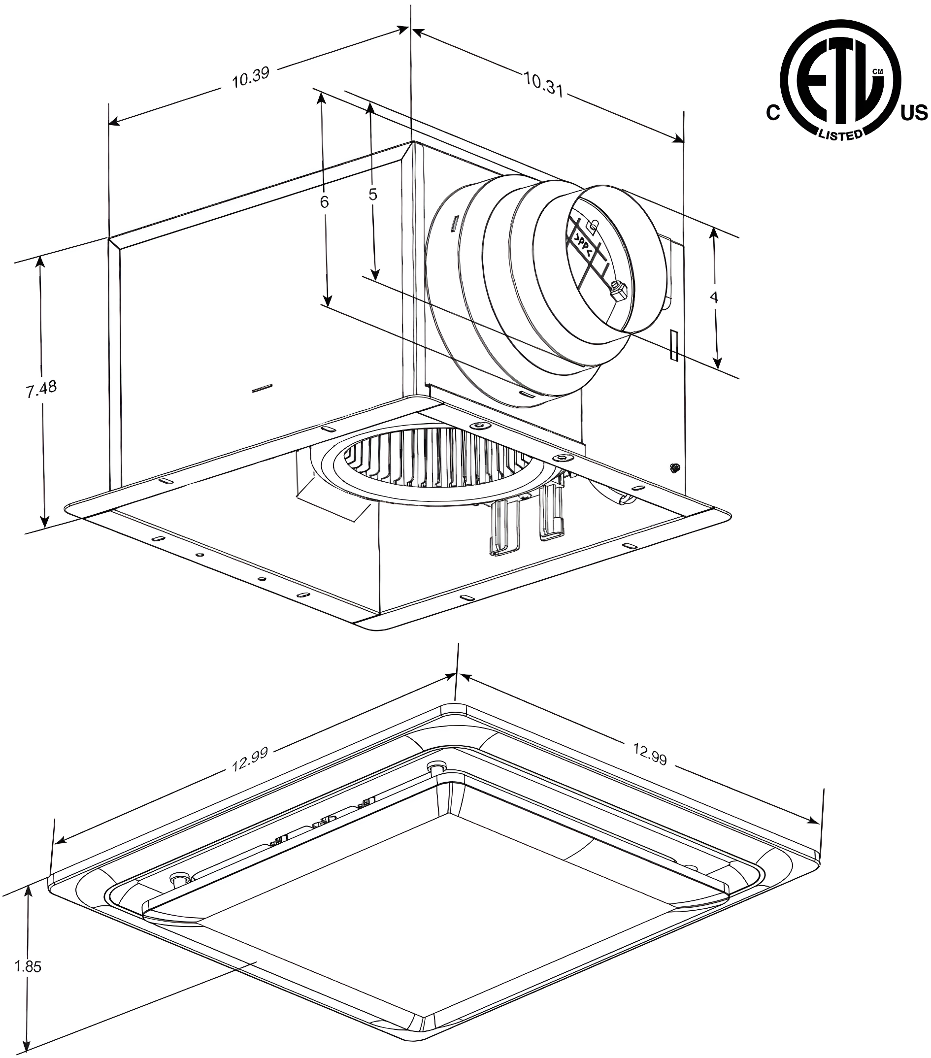 Aero Pure ABF80 L5 OR 80 CFM Bathroom Fan