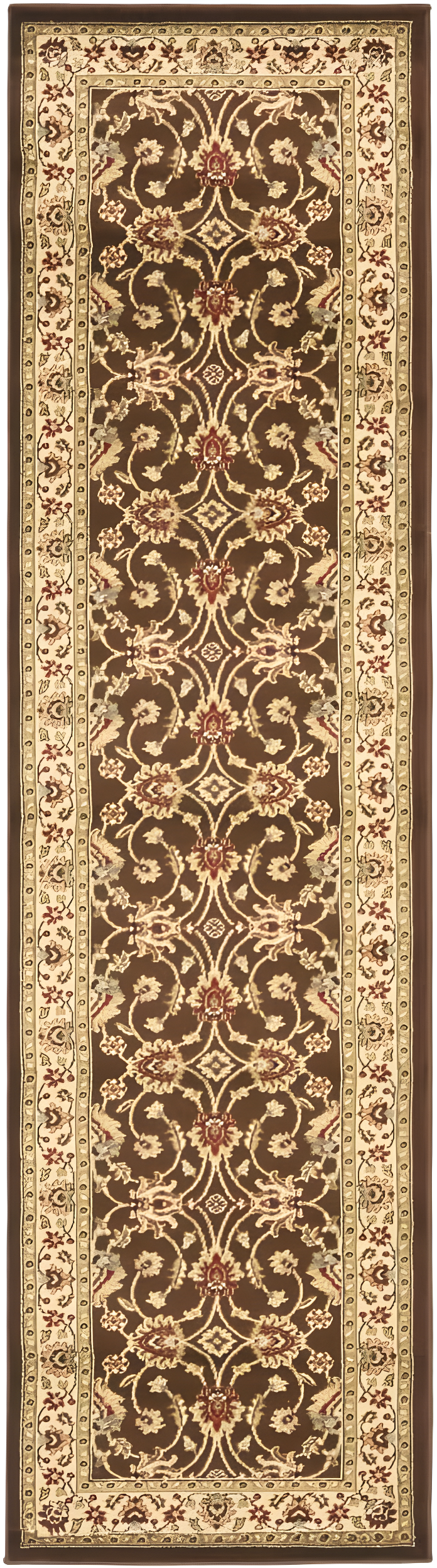 Lyndhurst LNH553 Power Loomed Runner Rug - Brown/Ivory - 2'3"x16' - Safavieh.